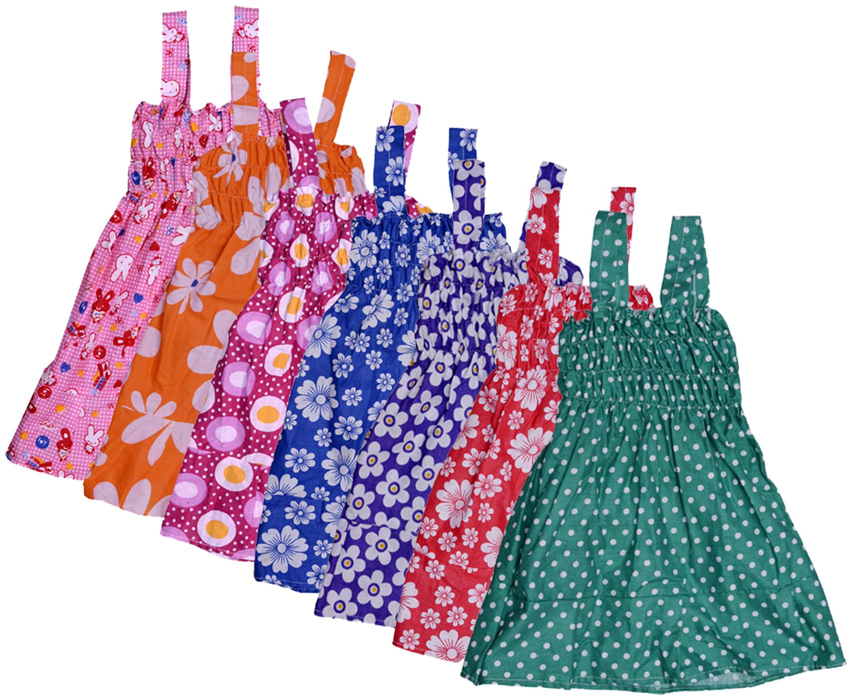 

Indiweaves Baby girl Cotton Printed Princess frock - Multi
