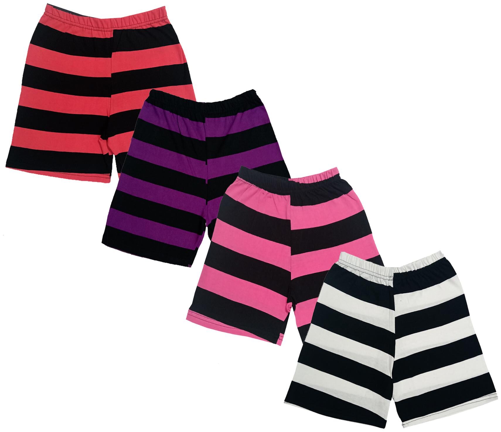 

IndiWeaves Boys Cotton Striped Shorts (Pack of 4) Multi