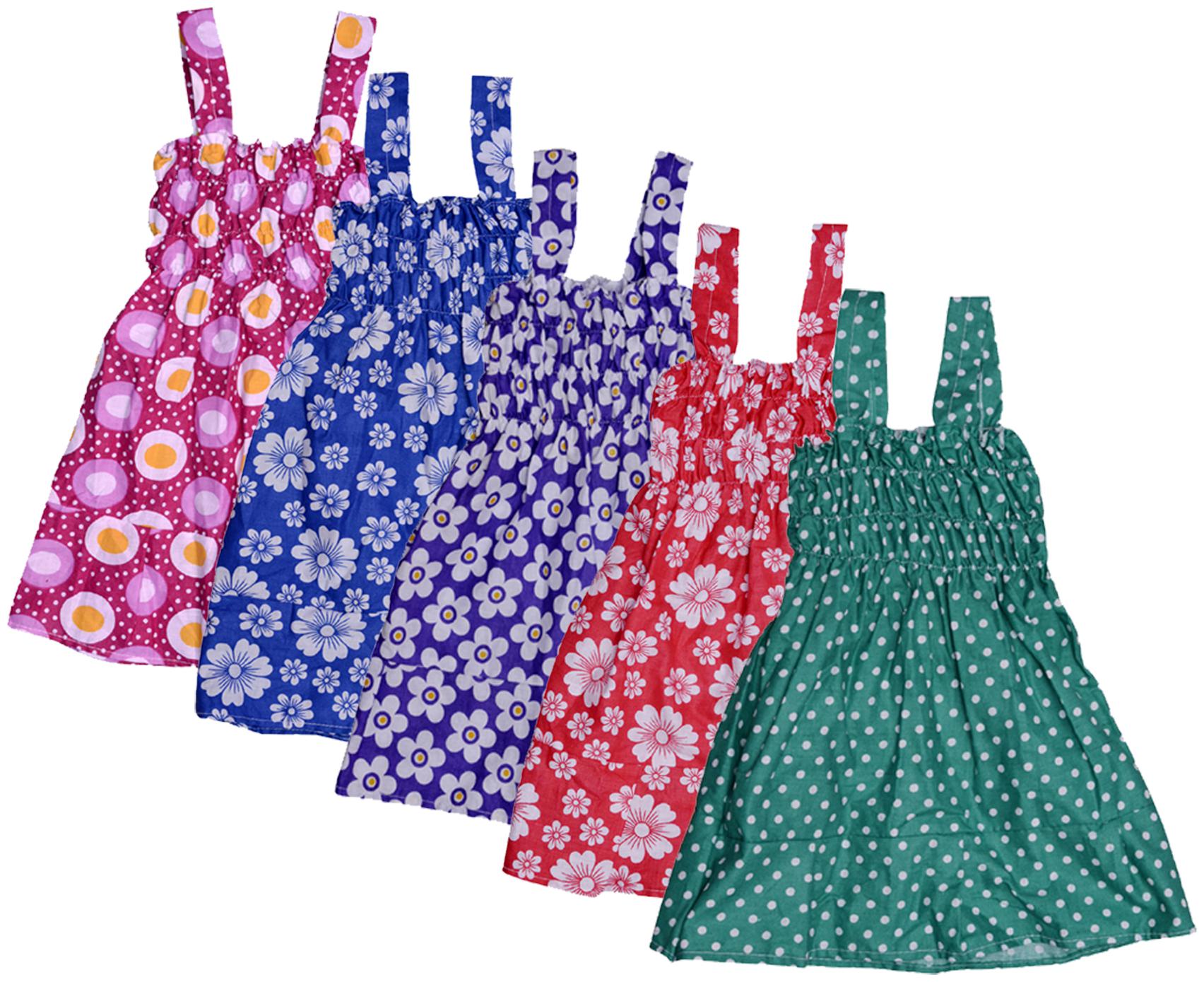 

Indiweaves Baby girl Cotton Printed Princess frock - Multi
