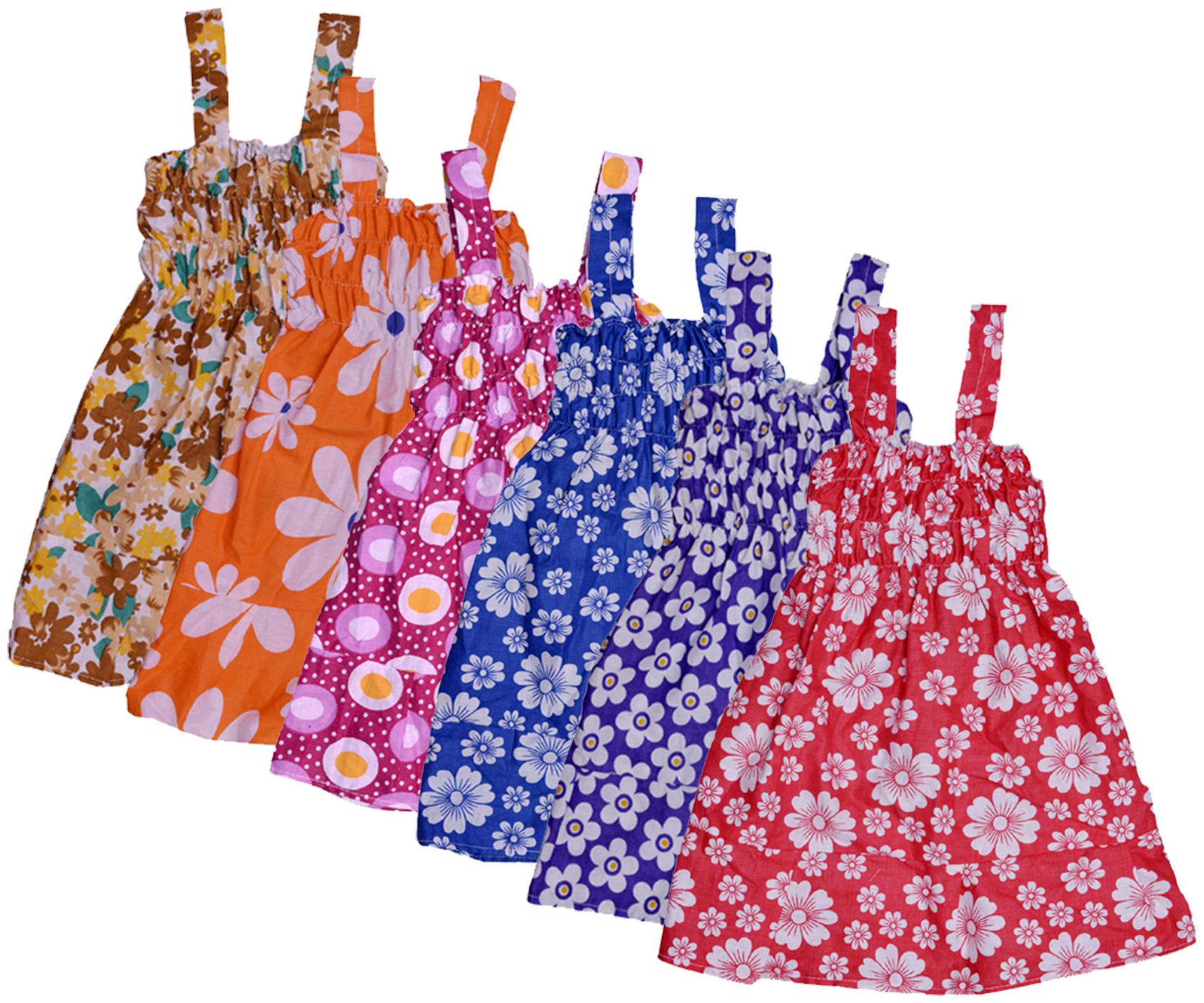 

Indiweaves Baby girl Cotton Printed Princess frock - Multi
