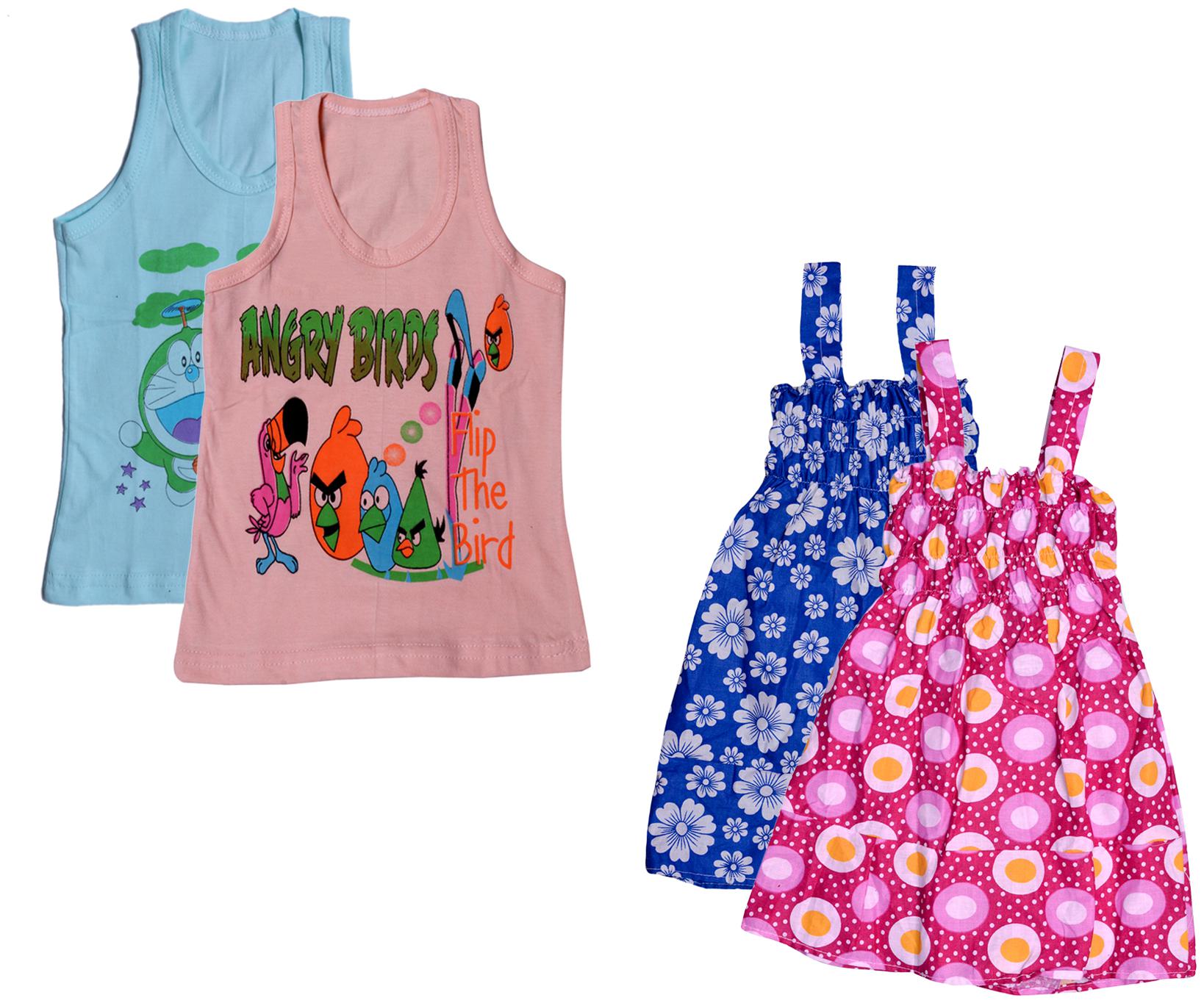 

Indiweaves Girl Cotton Printed Top - Multi