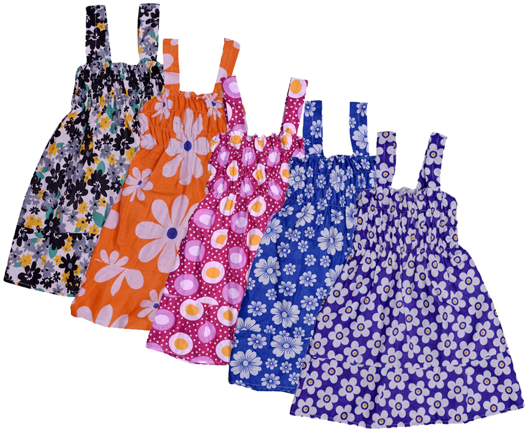

Indiweaves Baby girl Cotton Printed Princess frock - Multi