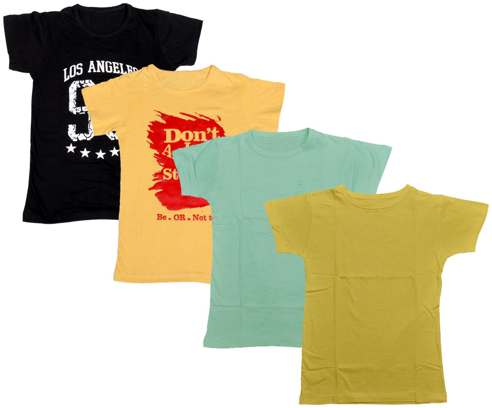 

Indiweaves Boy Cotton Solid T-shirt - Multi