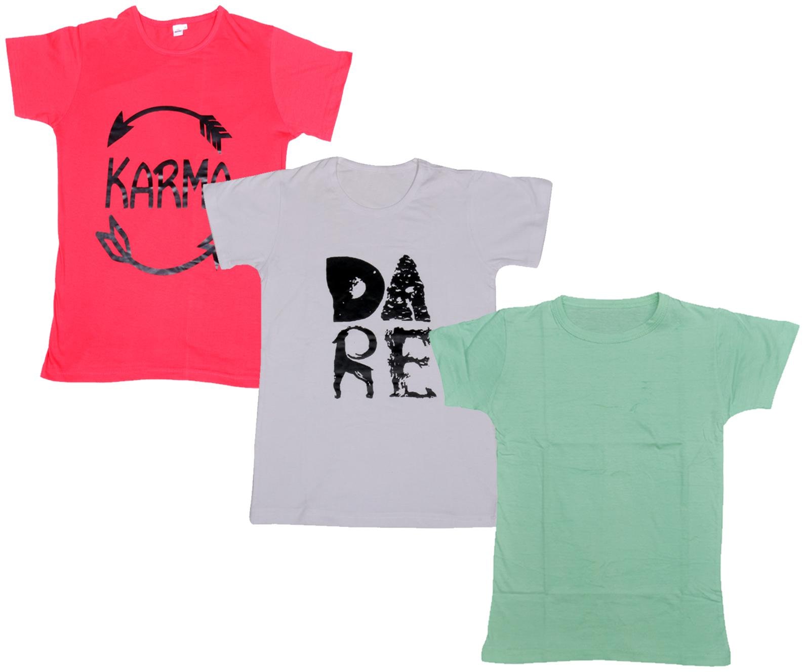 

Indiweaves Boy Cotton Solid T-shirt - Multi