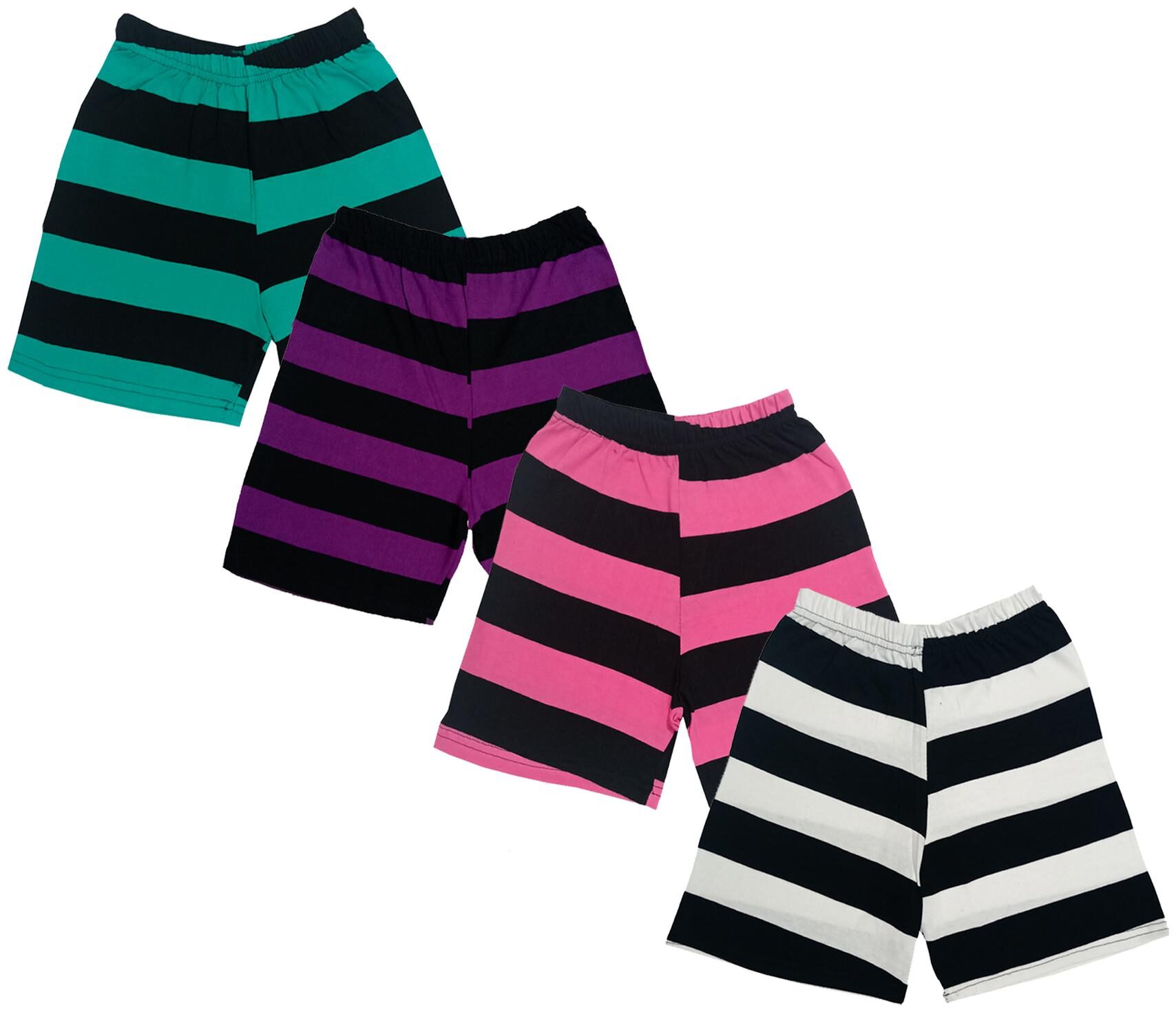 

IndiWeaves Boys Cotton Striped Shorts (Pack of 4) Multi
