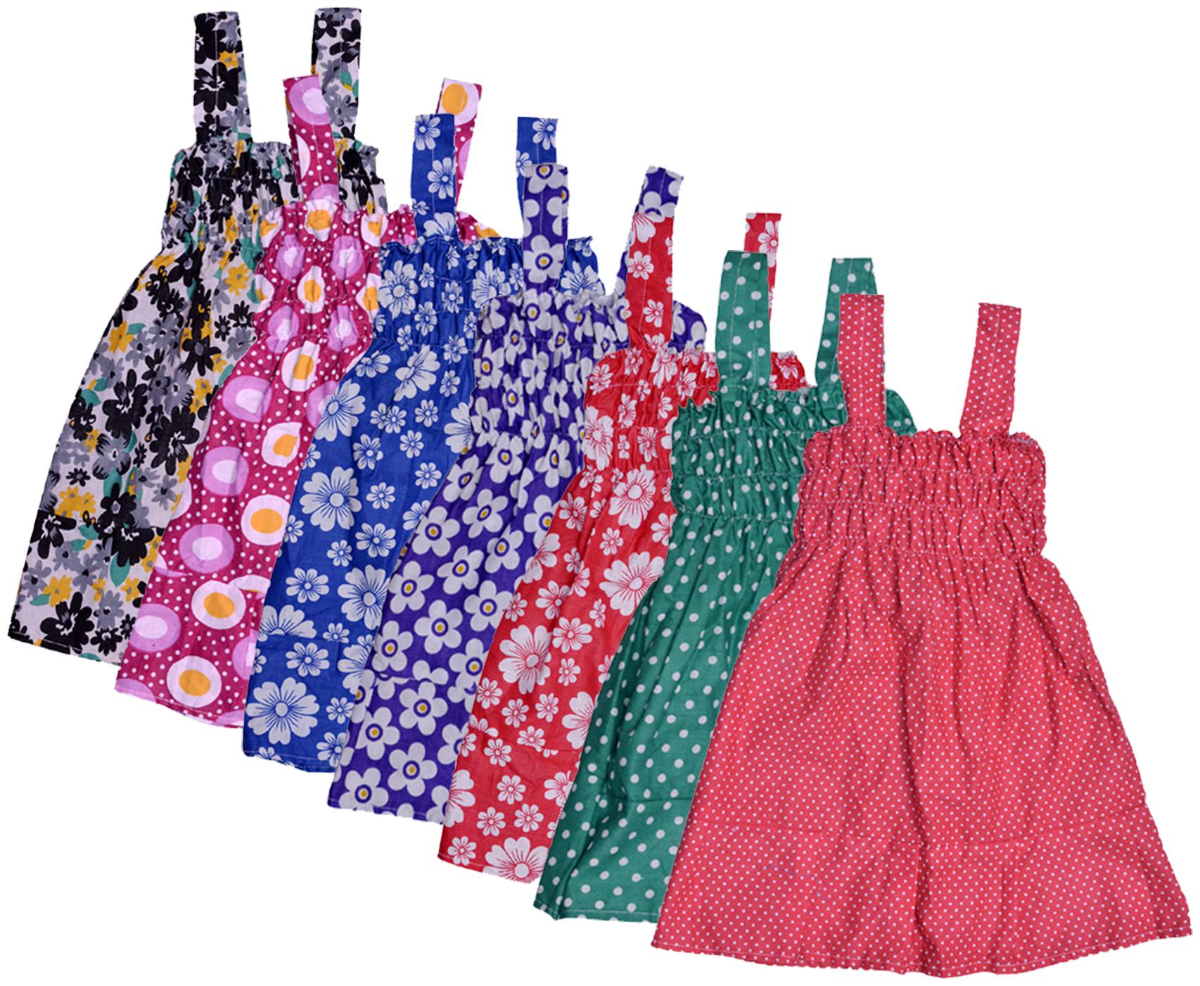 

Indiweaves Baby girl Cotton Printed Princess frock - Multi