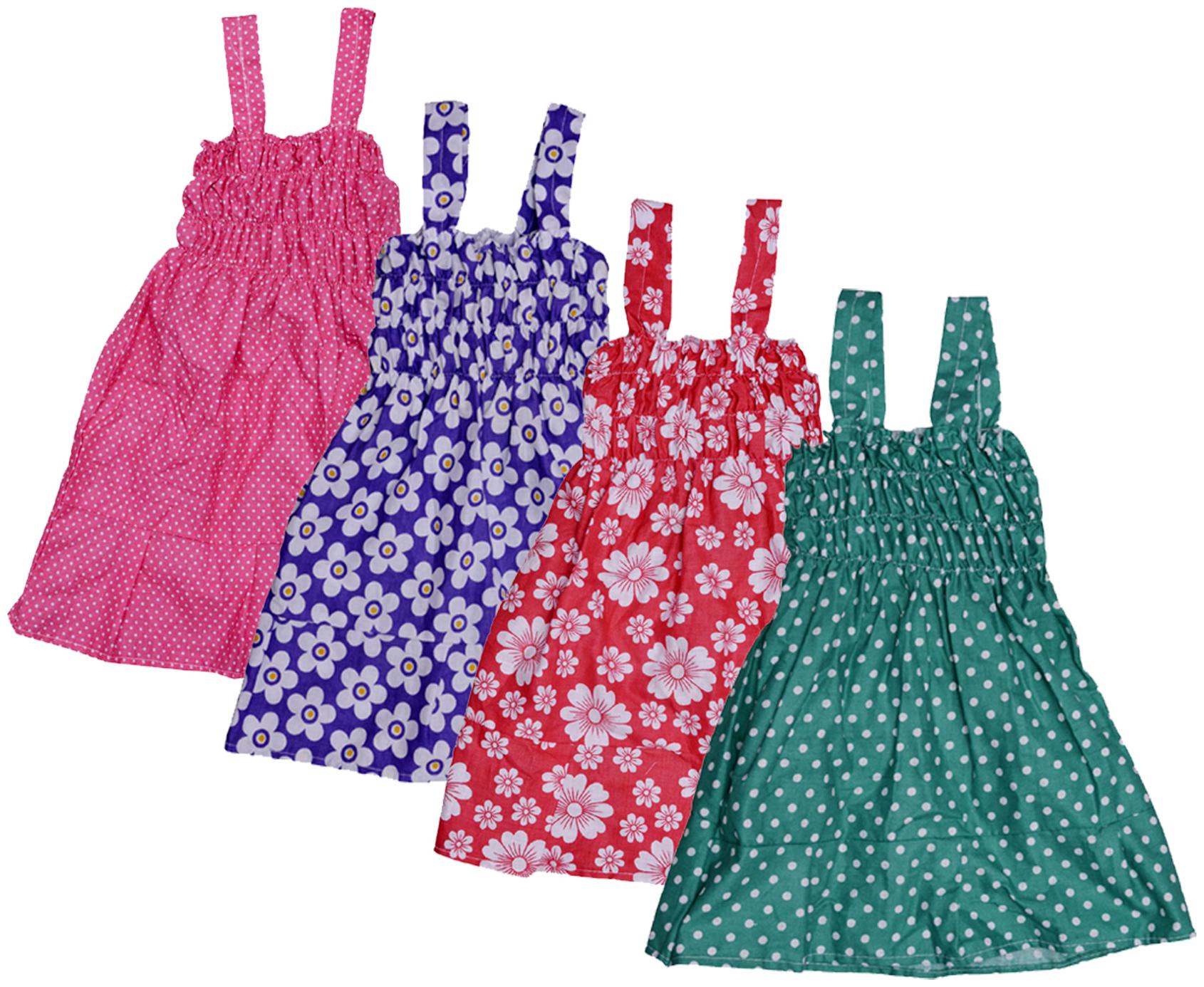 

Indiweaves Baby girl Cotton Printed Princess frock - Multi