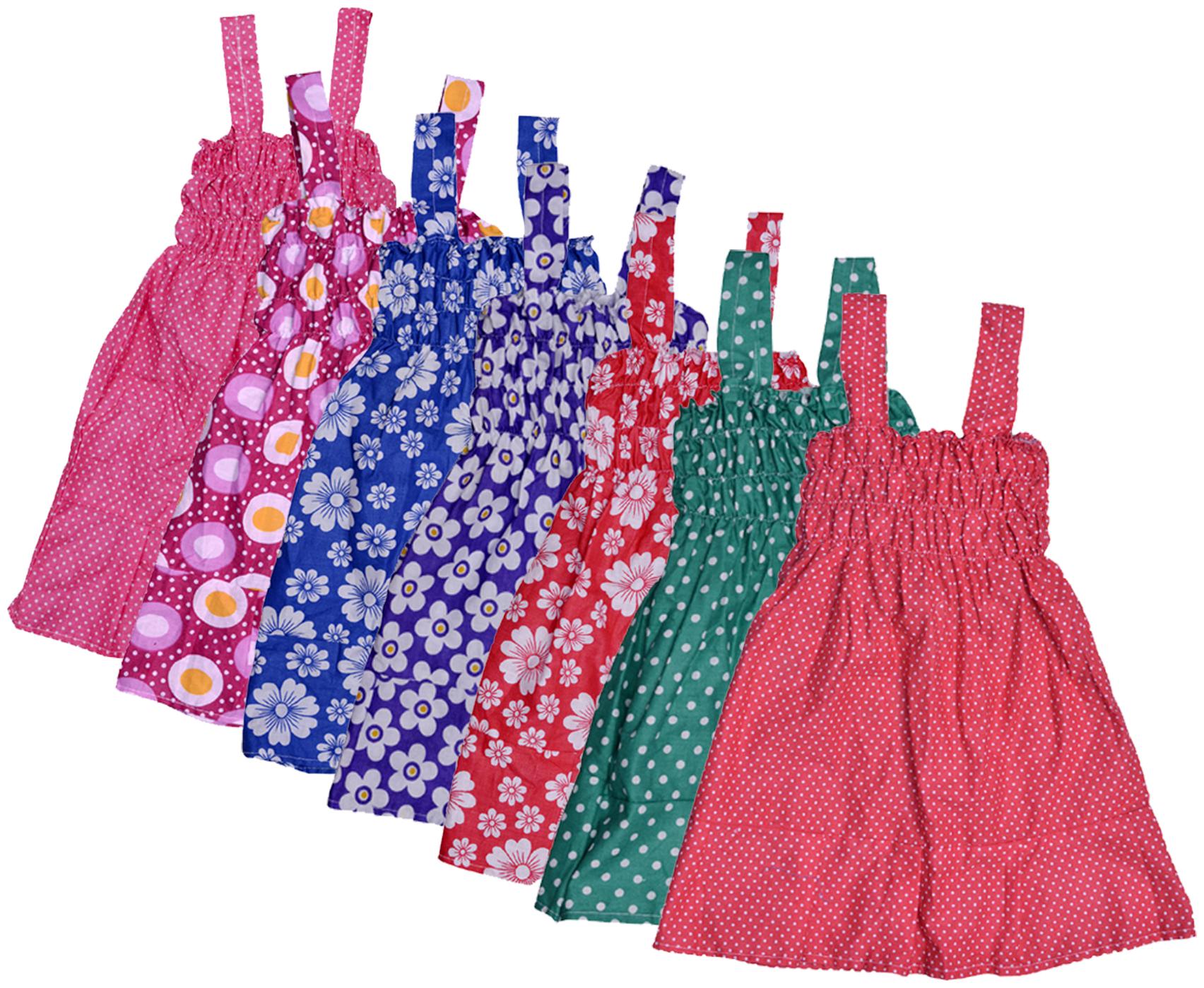 

Indiweaves Baby girl Cotton Printed Princess frock - Multi