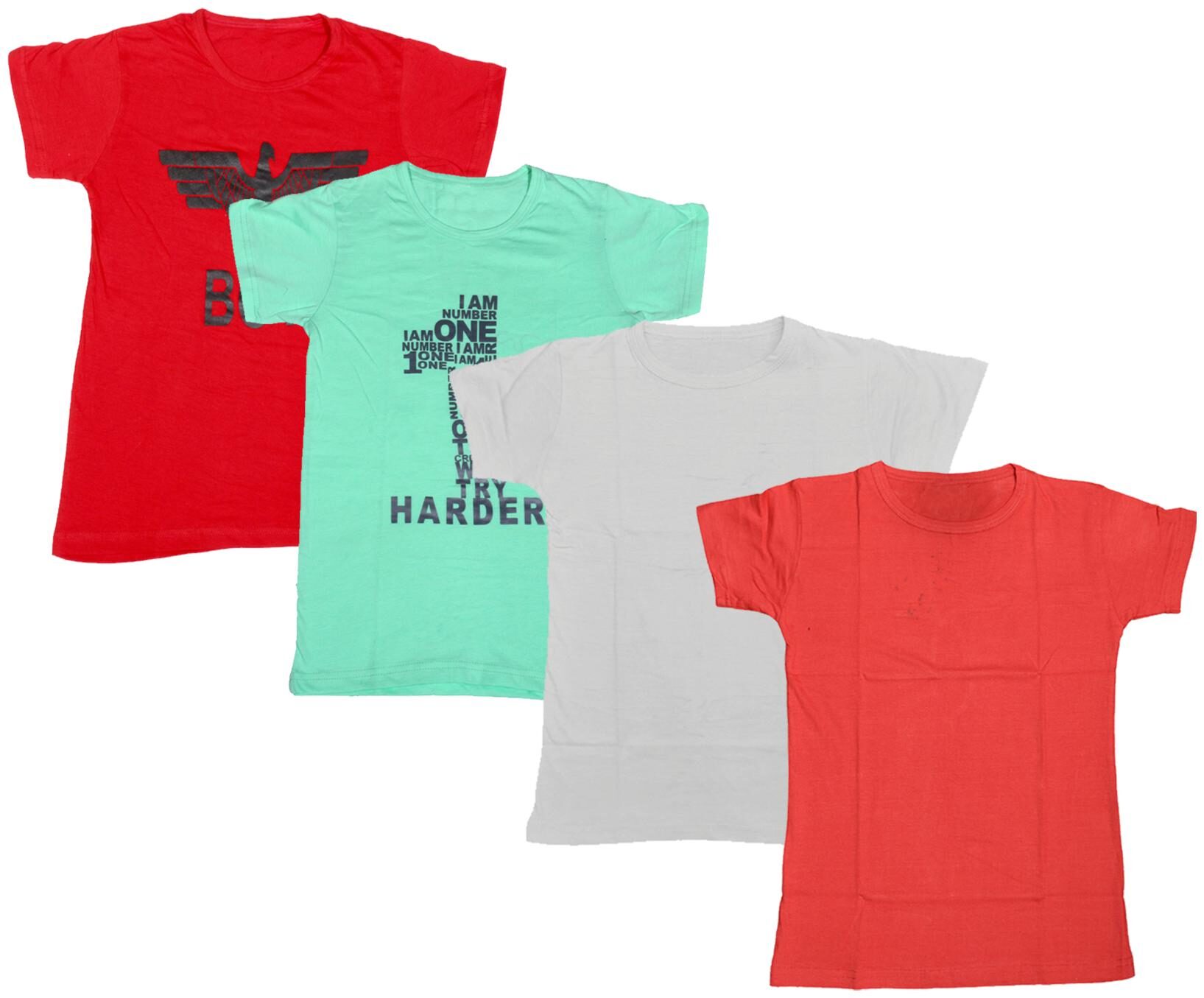 

Indiweaves Boy Cotton Solid T-shirt - Multi