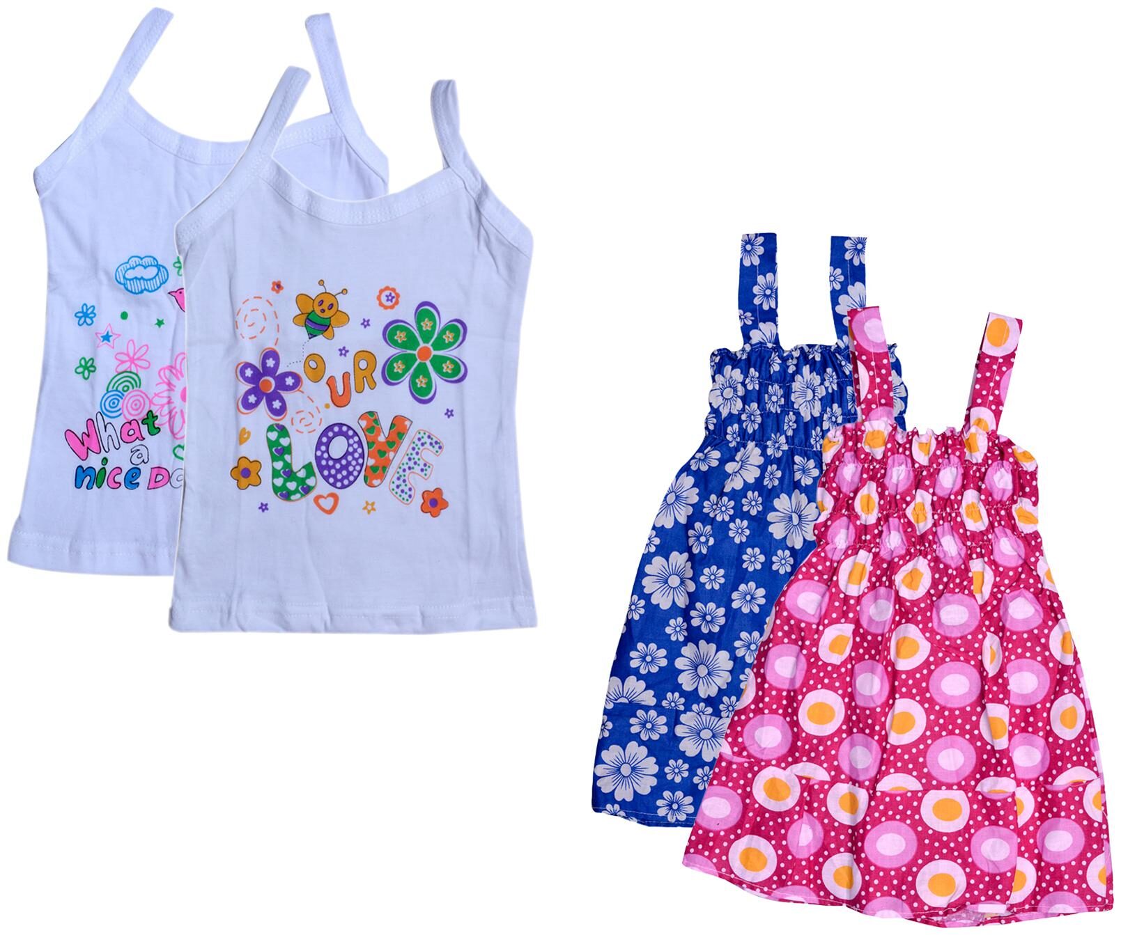 

Indiweaves Girl Cotton Printed Top - Multi