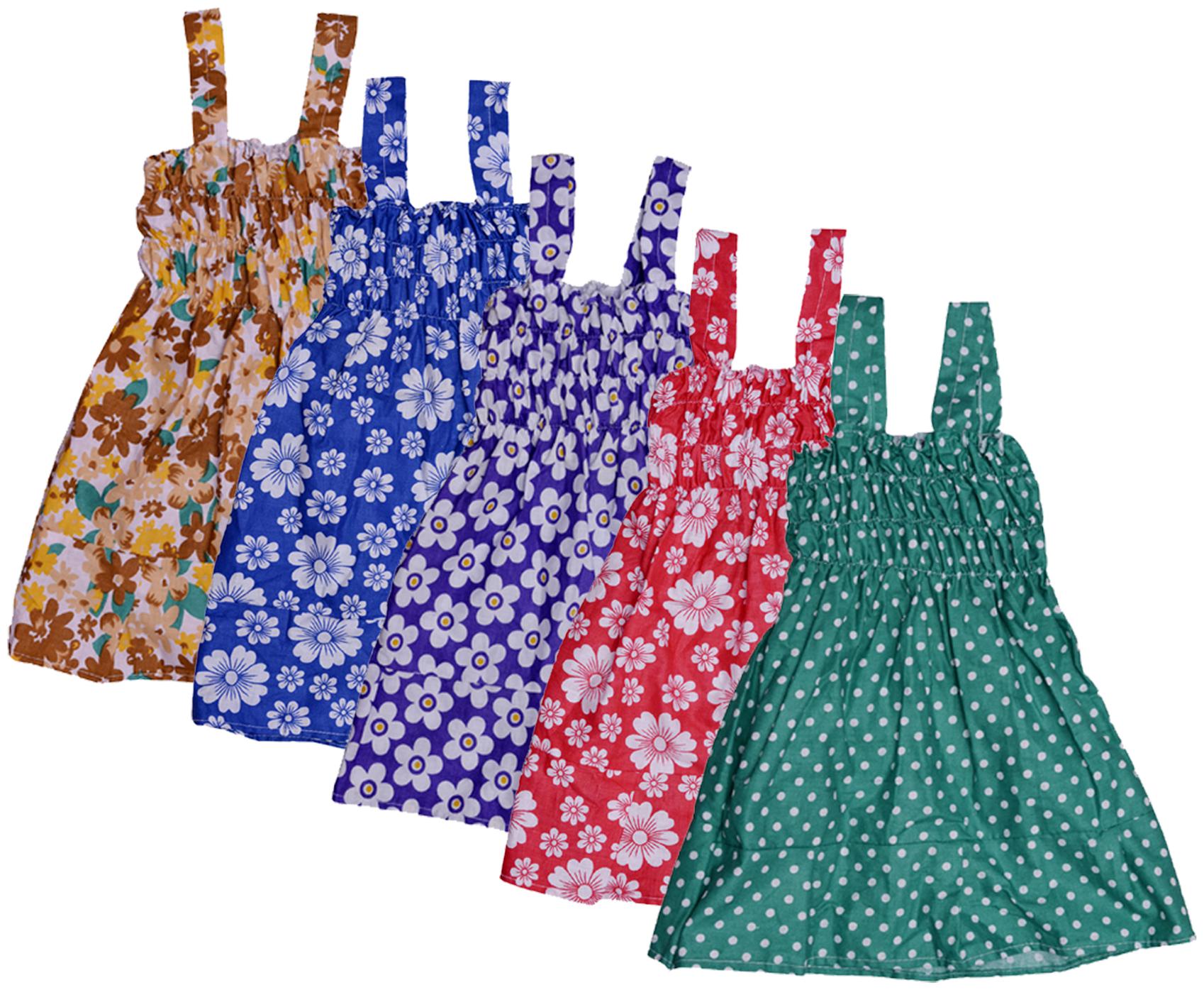 

Indiweaves Baby girl Cotton Printed Princess frock - Multi