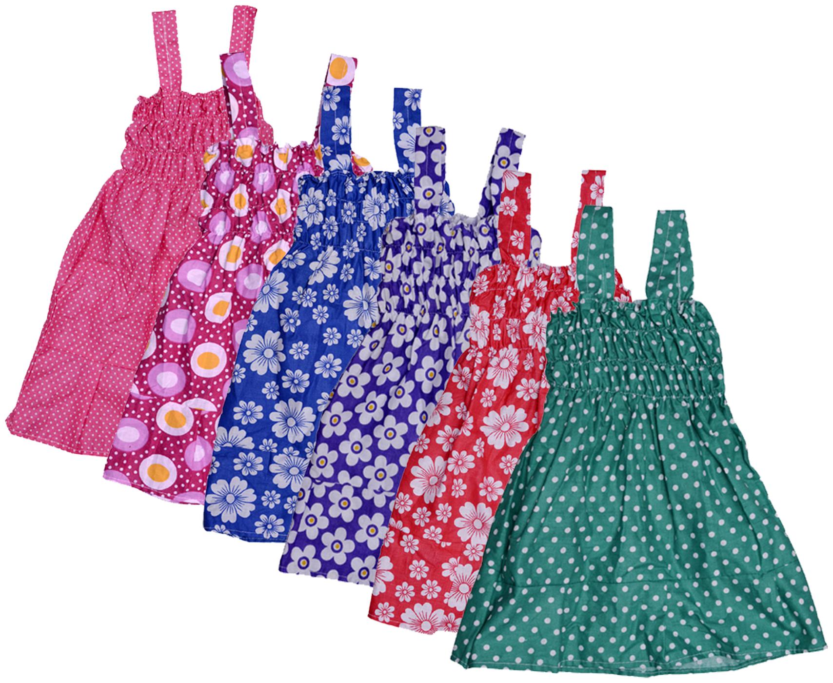 

Indiweaves Baby girl Cotton Printed Princess frock - Multi