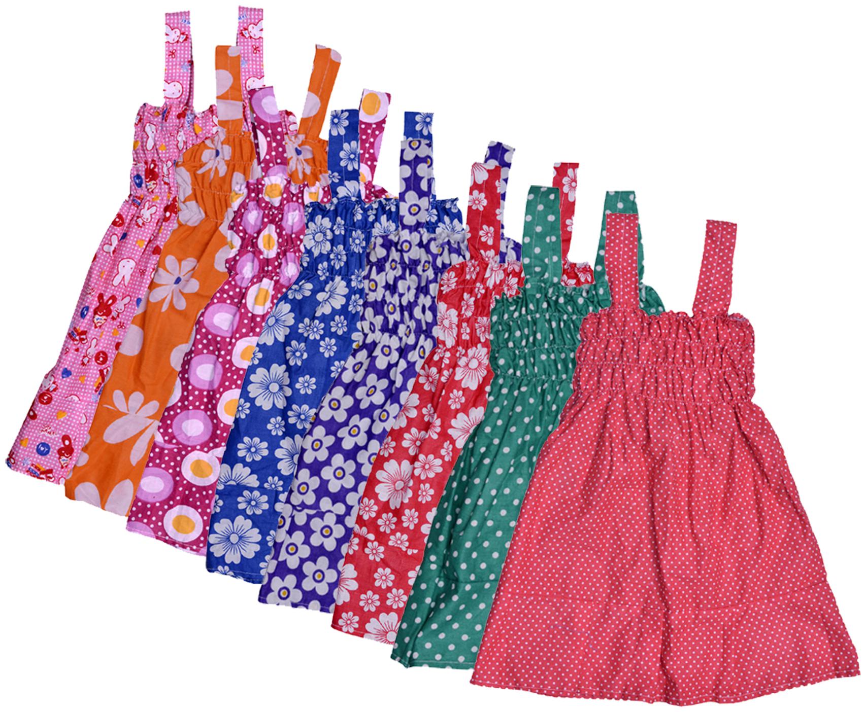 

Indiweaves Baby girl Cotton Printed Princess frock - Multi