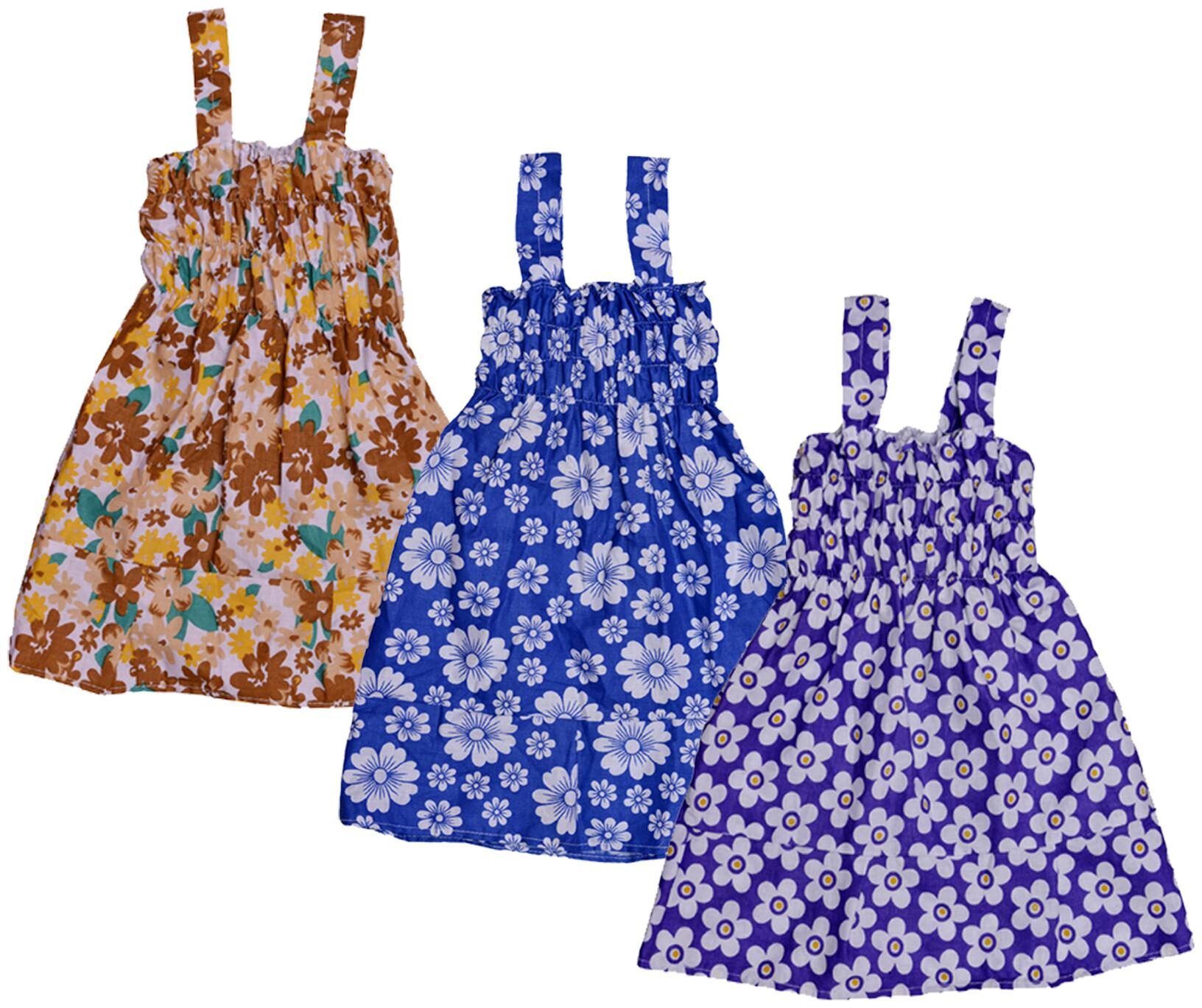 

Indiweaves Baby girl Cotton Printed Princess frock - Multi