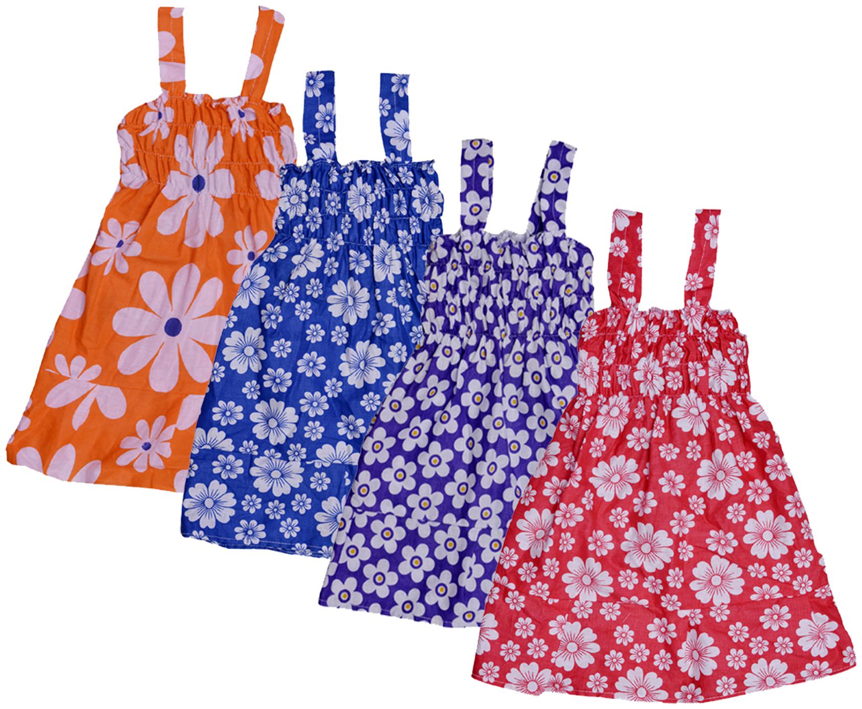 

Indiweaves Baby girl Cotton Printed Princess frock - Multi