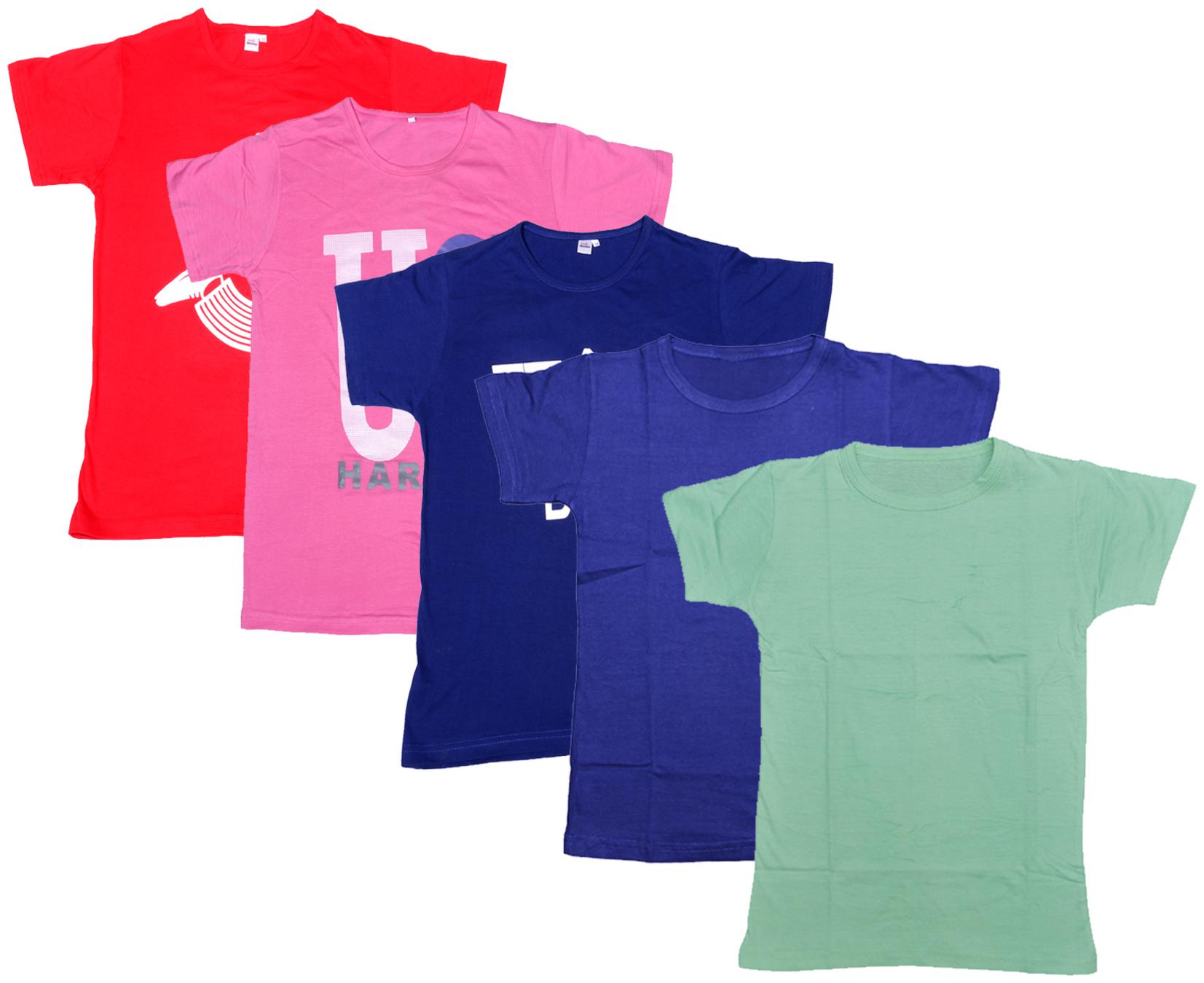 

Indiweaves Boy Cotton Solid T-shirt - Multi