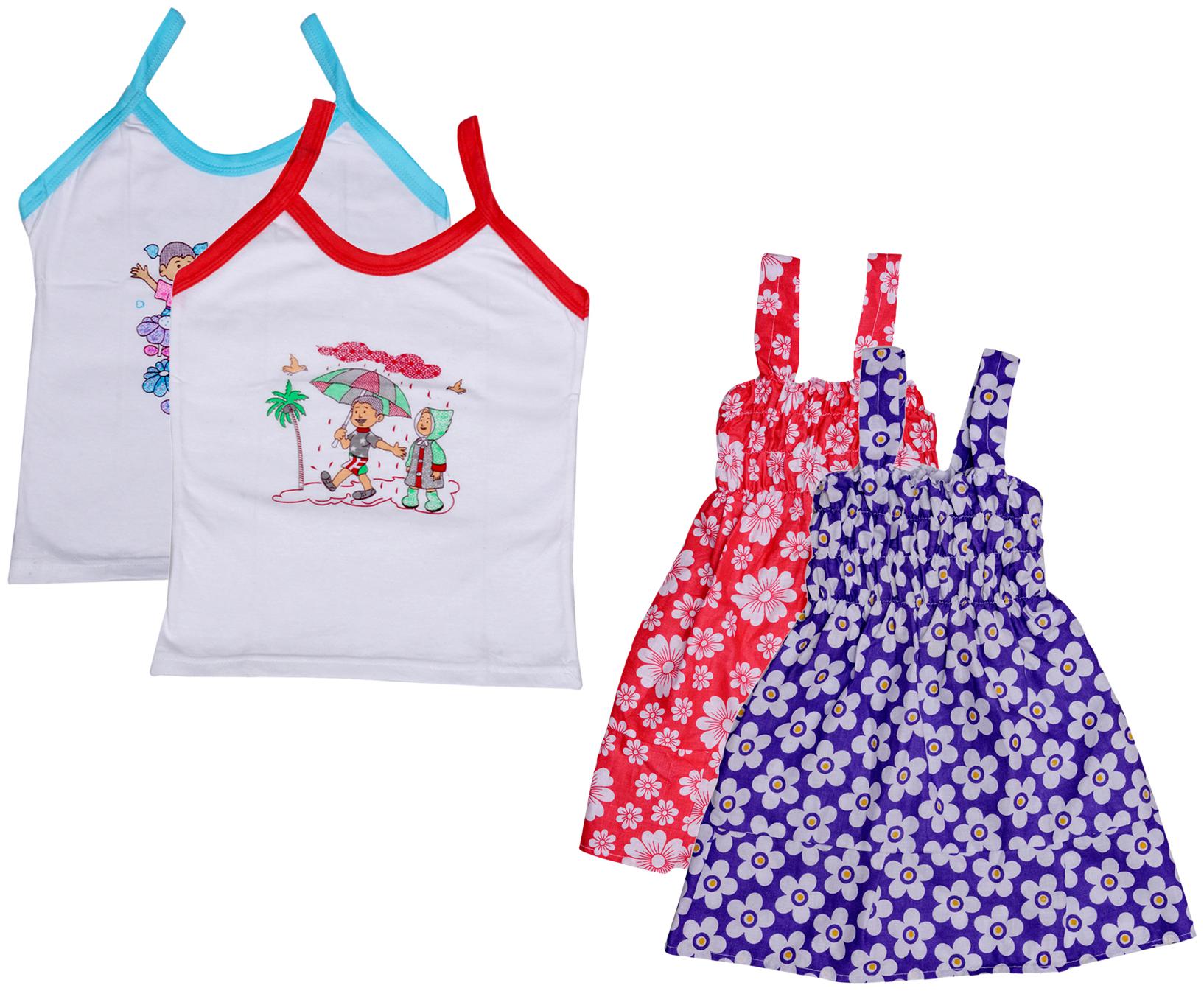

Indiweaves Girl Cotton Printed Top - Multi