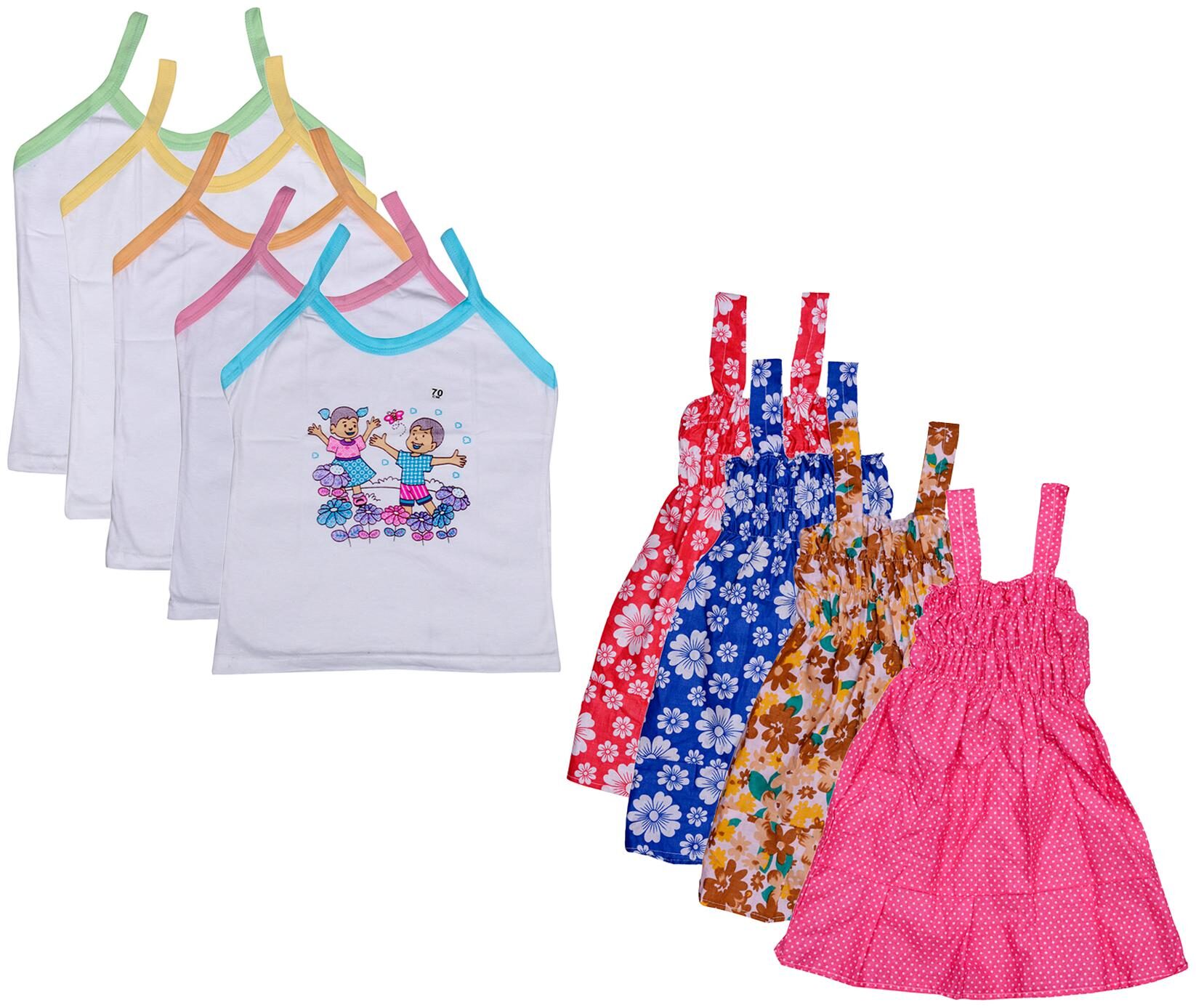 

Indiweaves Girl Cotton Printed Top - Multi