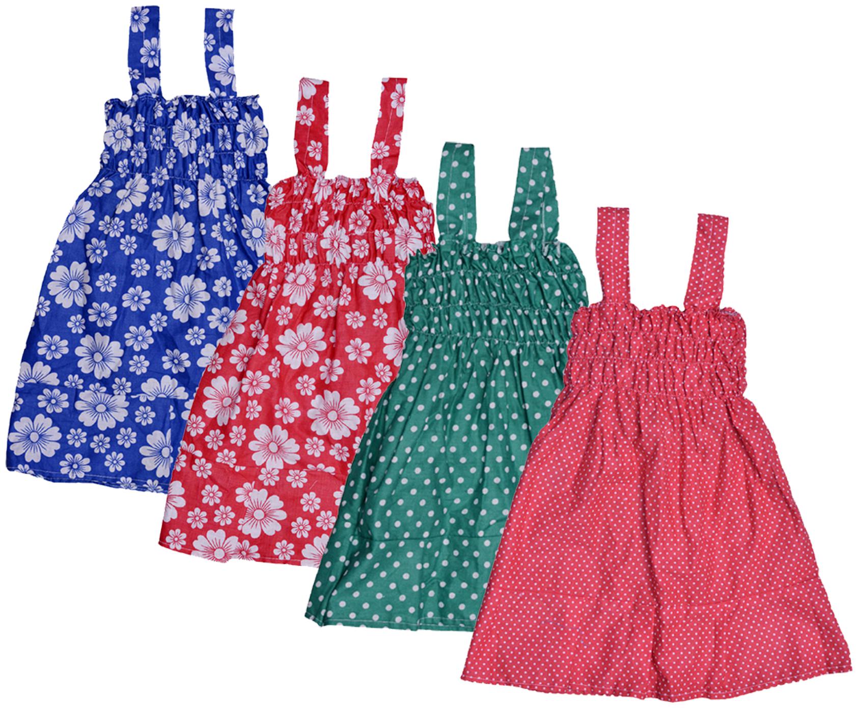 

Indiweaves Baby girl Cotton Printed Princess frock - Multi