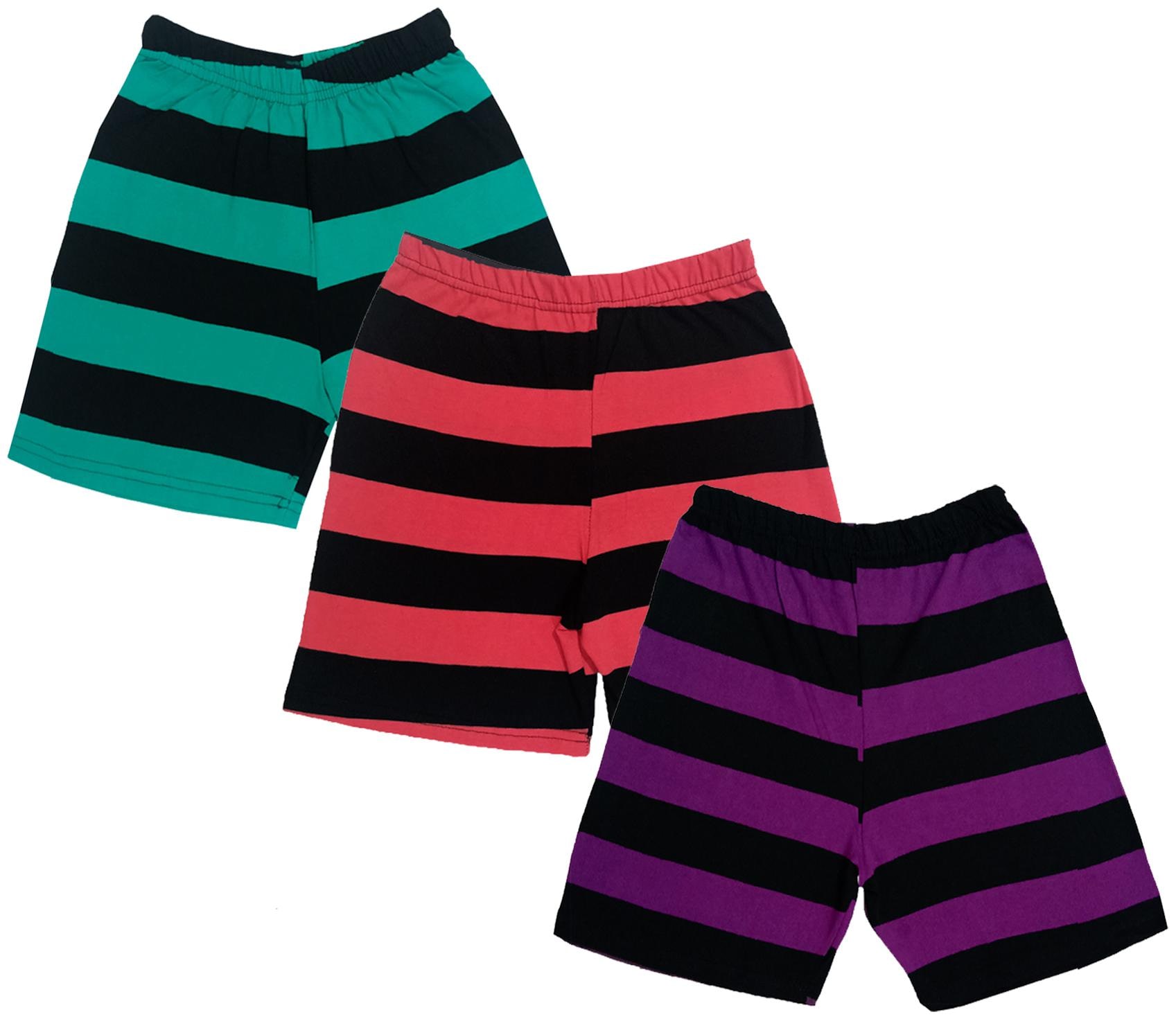 

IndiWeaves Boys Cotton Striped Shorts (Pack of 3) Multi