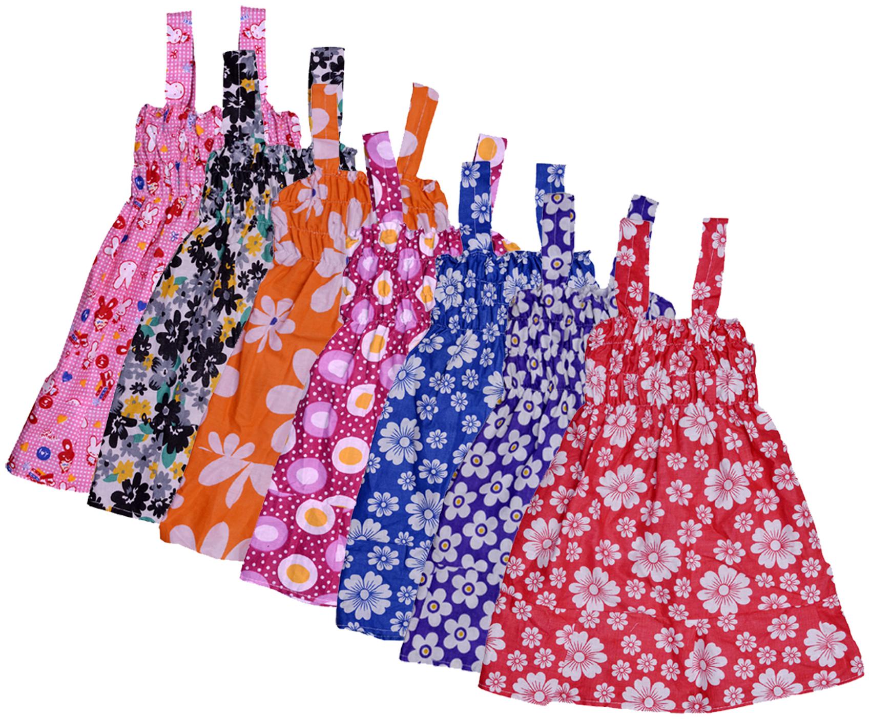 

Indiweaves Baby girl Cotton Printed Princess frock - Multi