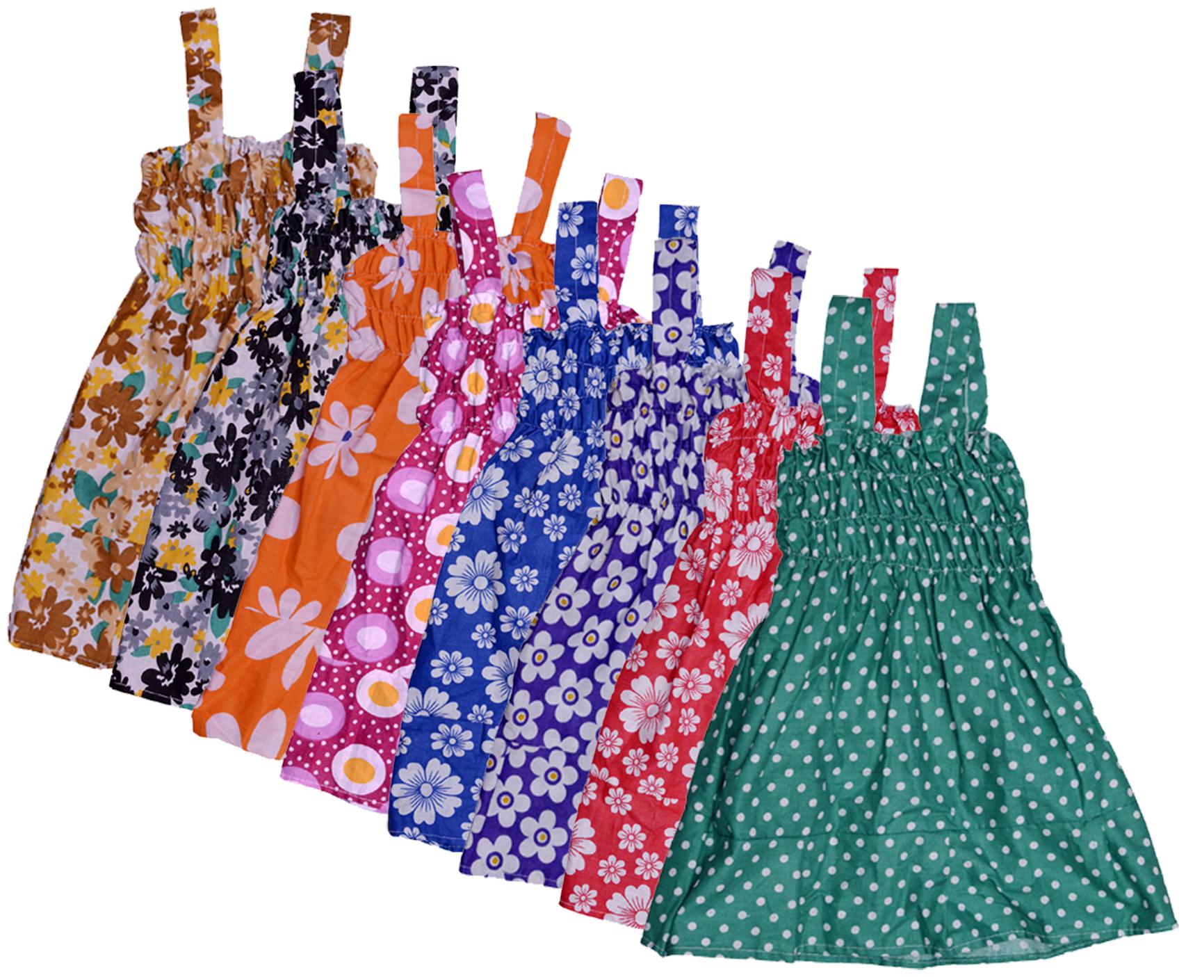 

Indiweaves Baby girl Cotton Printed Princess frock - Multi