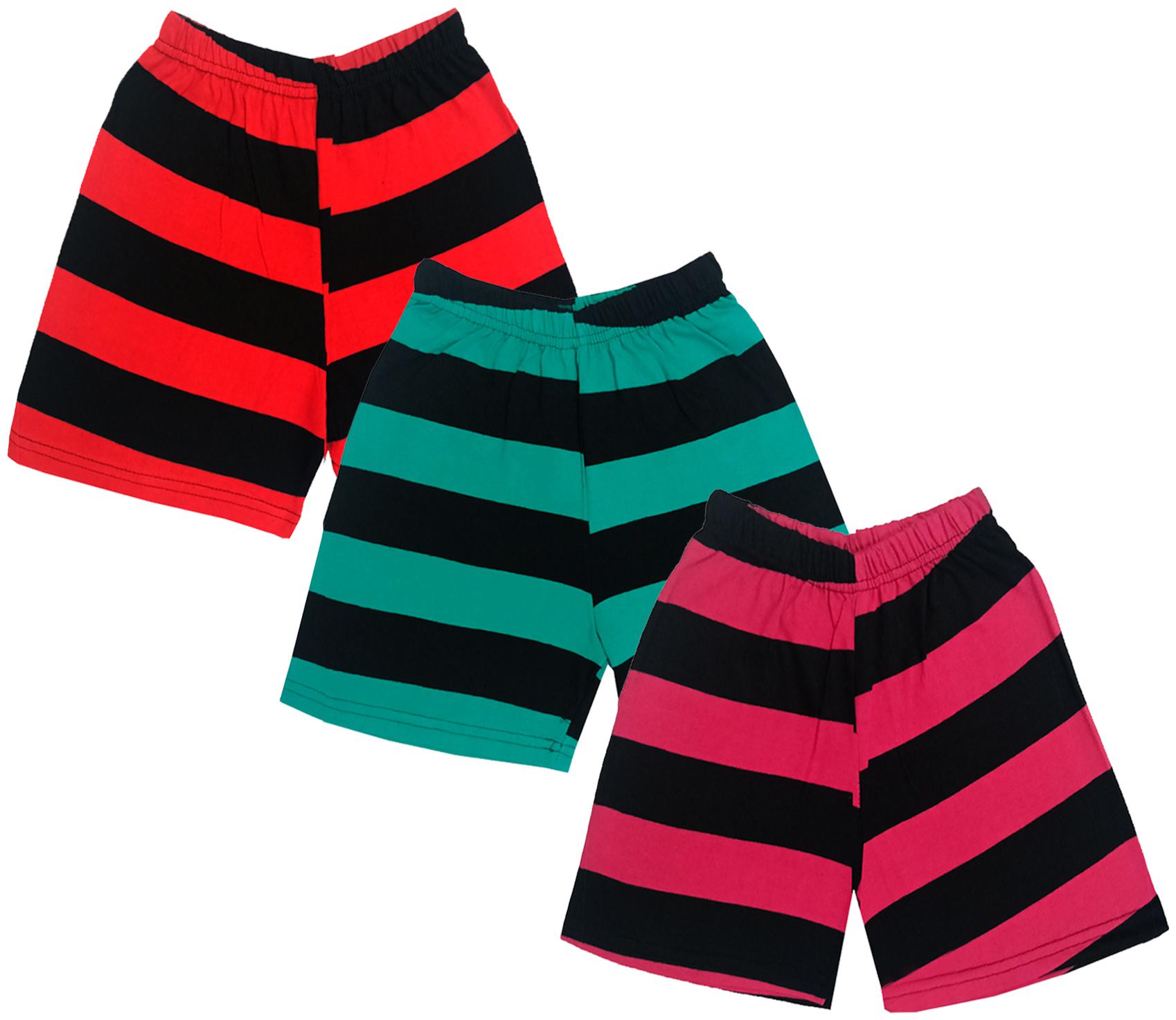 

IndiWeaves Boys Cotton Striped Shorts (Pack of 3) Multi
