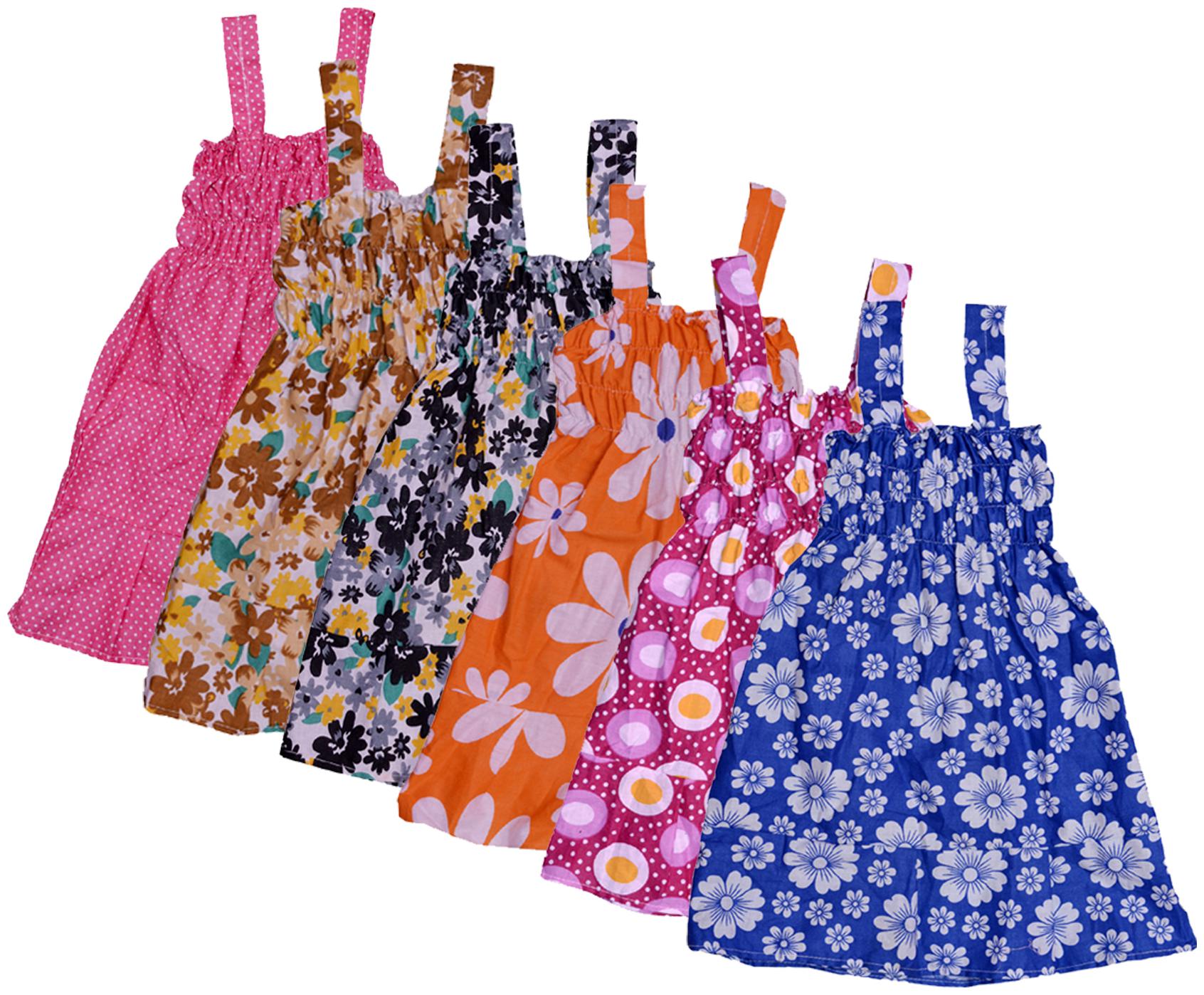 

Indiweaves Baby girl Cotton Printed Princess frock - Multi