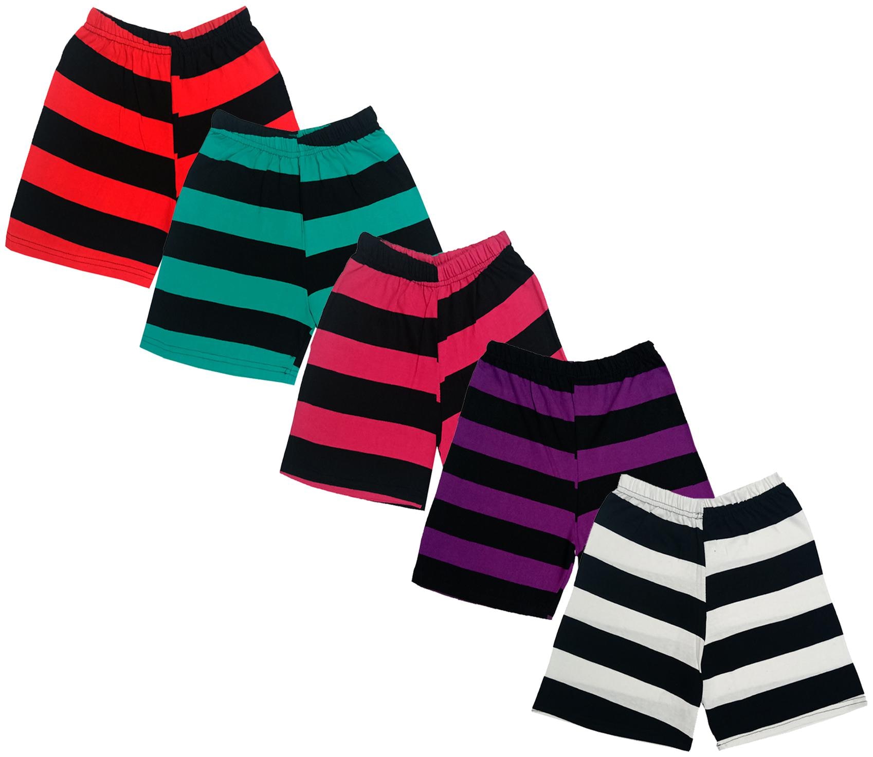 

IndiWeaves Boys Cotton Striped Shorts (Pack of 5) Multi