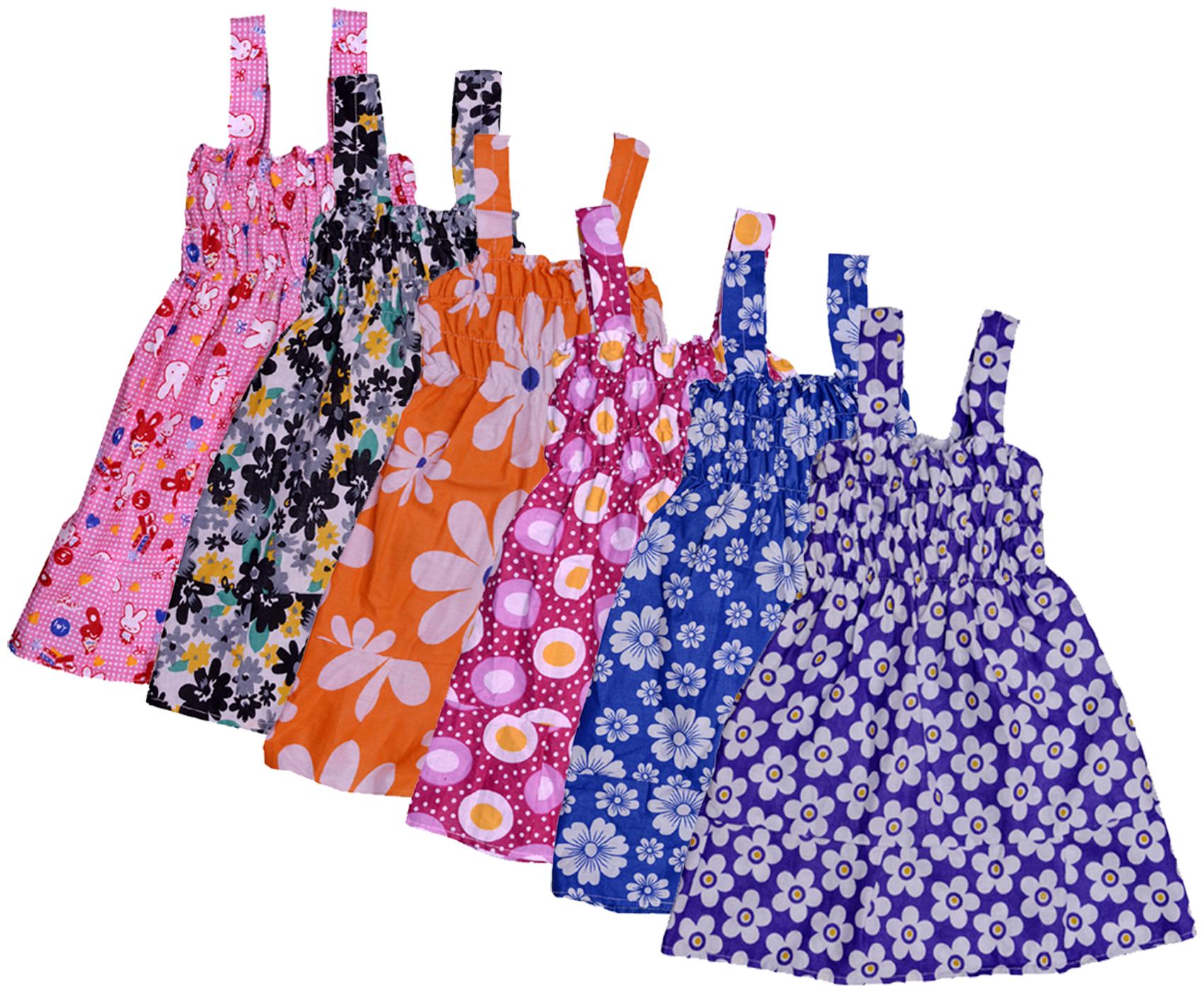 

Indiweaves Baby girl Cotton Printed Princess frock - Multi