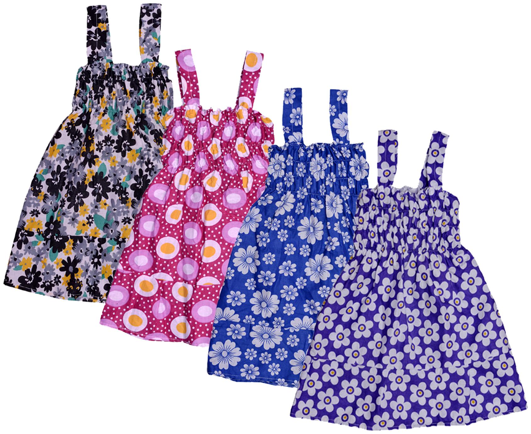 

Indiweaves Baby girl Cotton Printed Princess frock - Multi