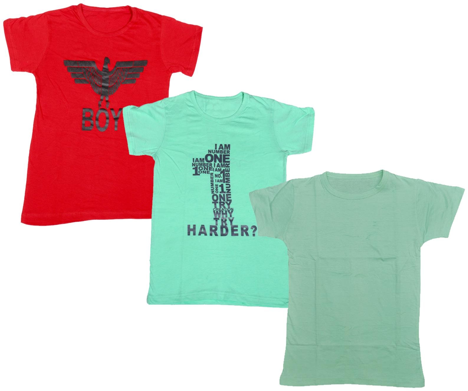 

Indiweaves Boy Cotton Solid T-shirt - Multi