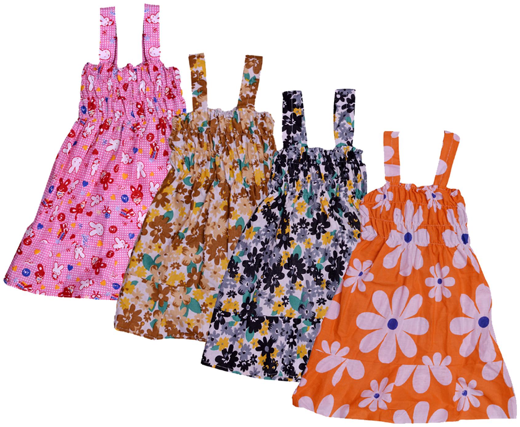 

Indiweaves Baby girl Cotton Printed Princess frock - Multi