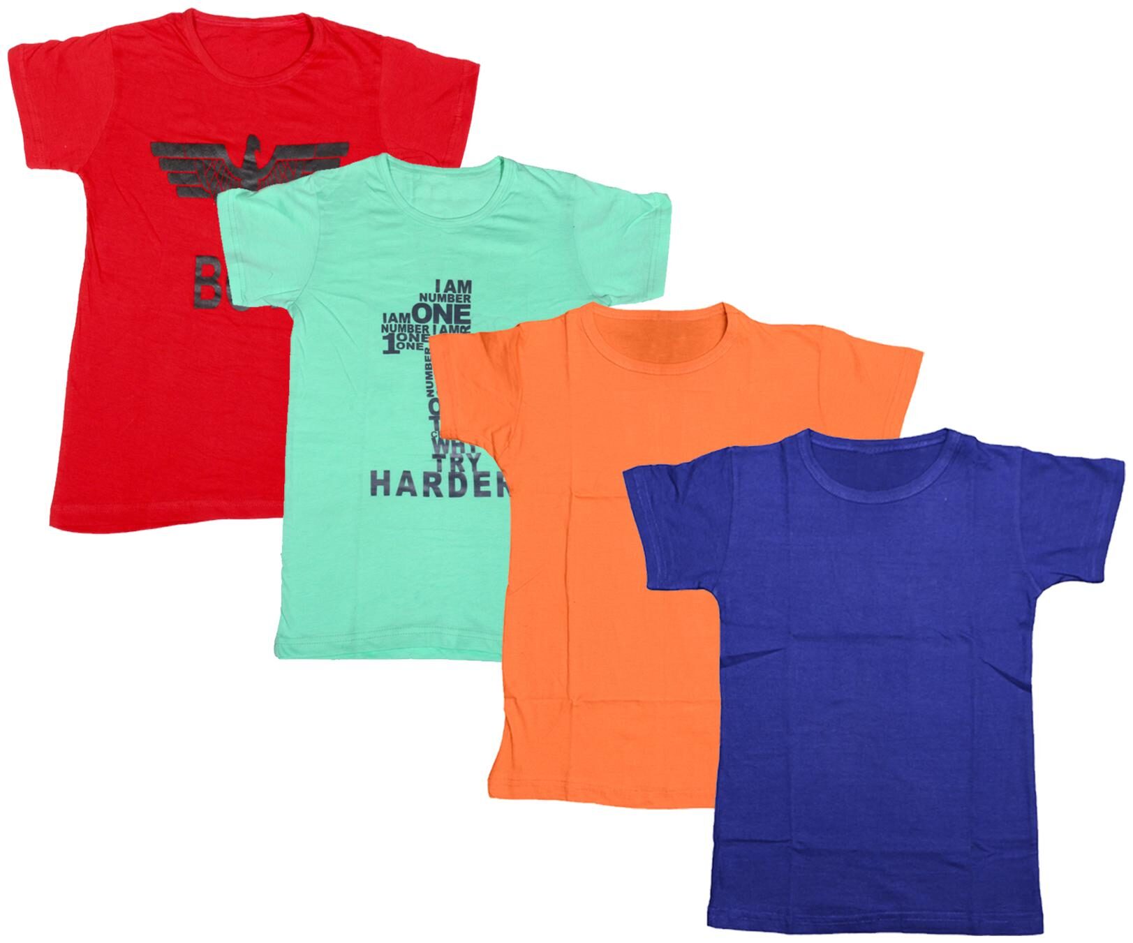 

Indiweaves Boy Cotton Solid T-shirt - Multi