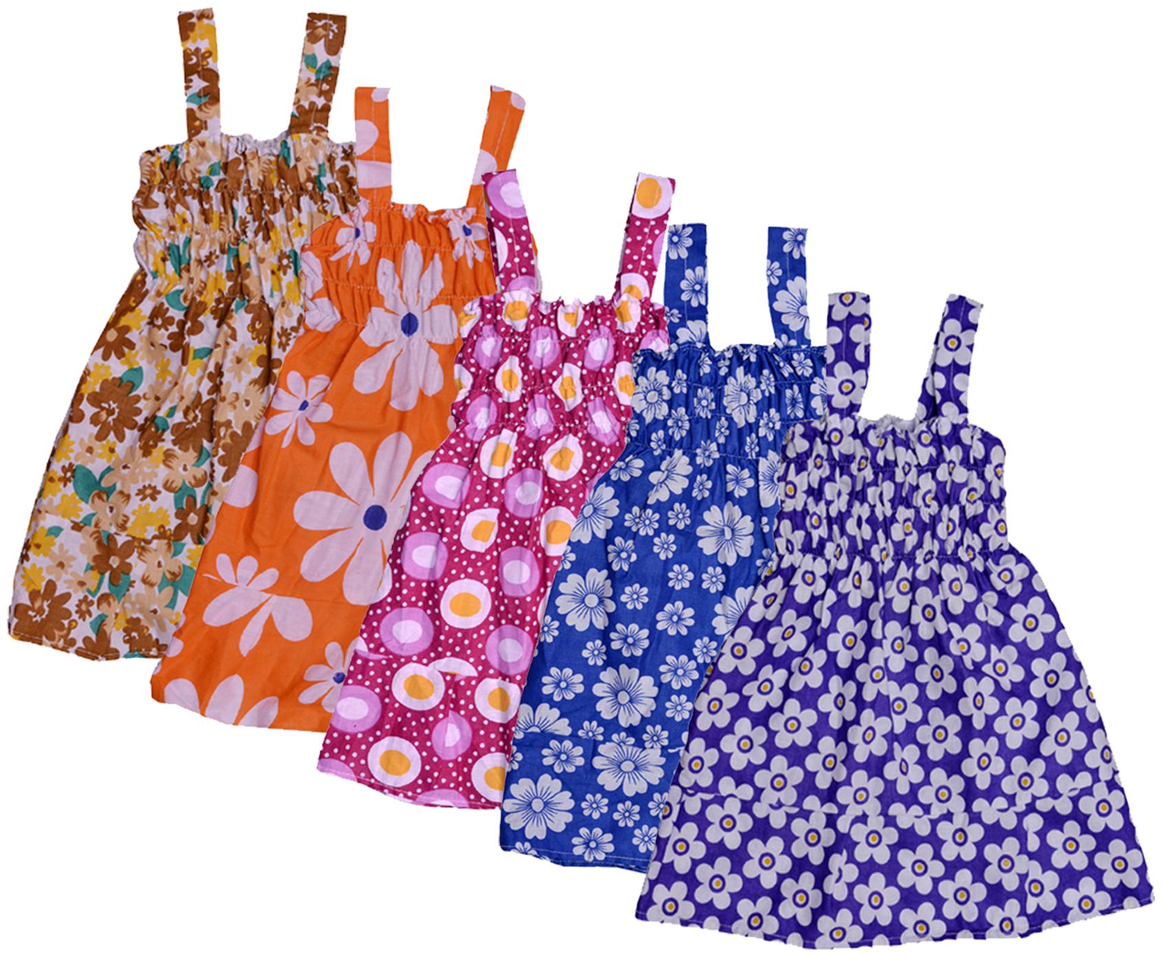 

Indiweaves Baby girl Cotton Printed Princess frock - Multi