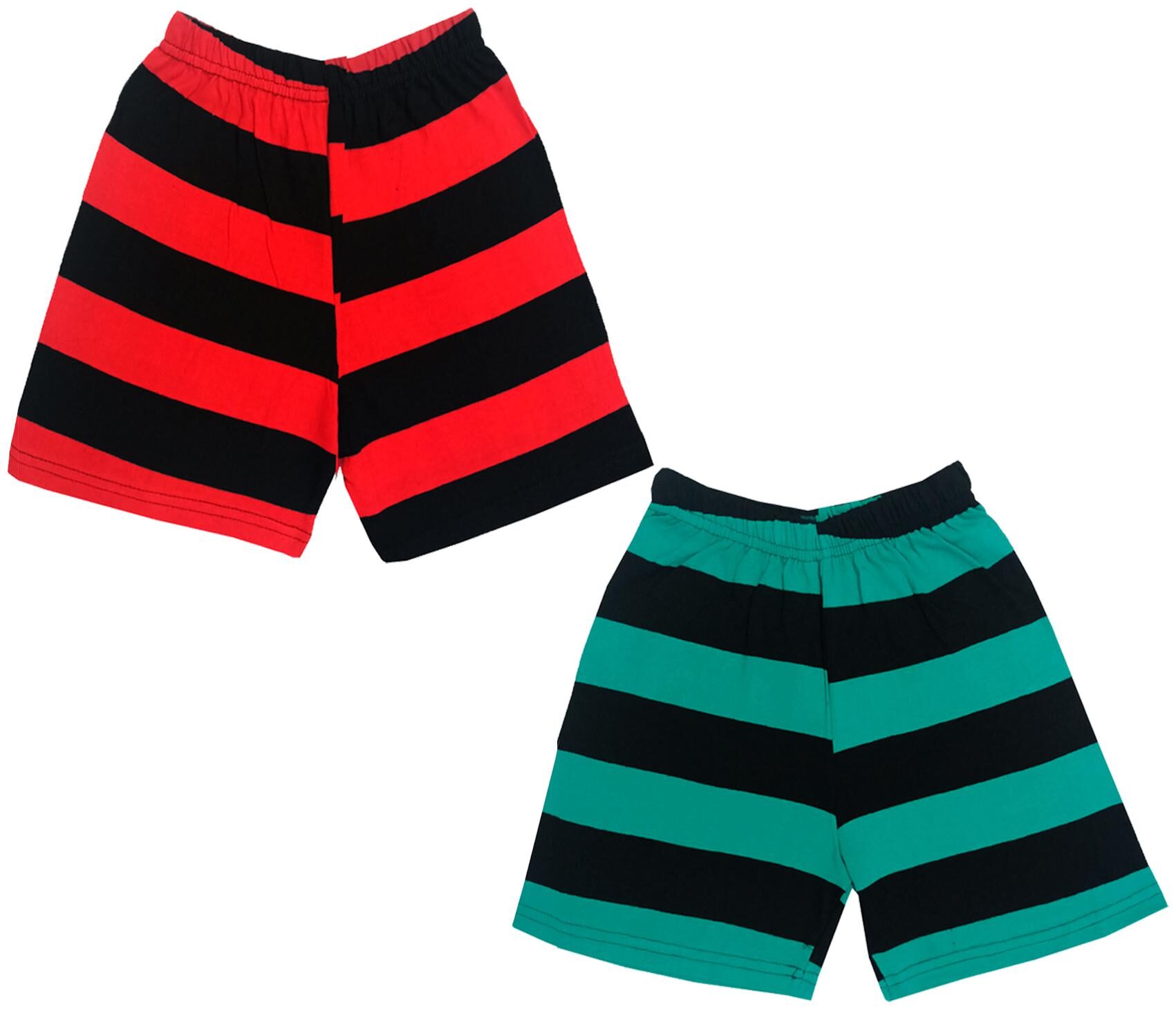 

IndiWeaves Boys Cotton Striped Shorts (Pack of 2) Multi