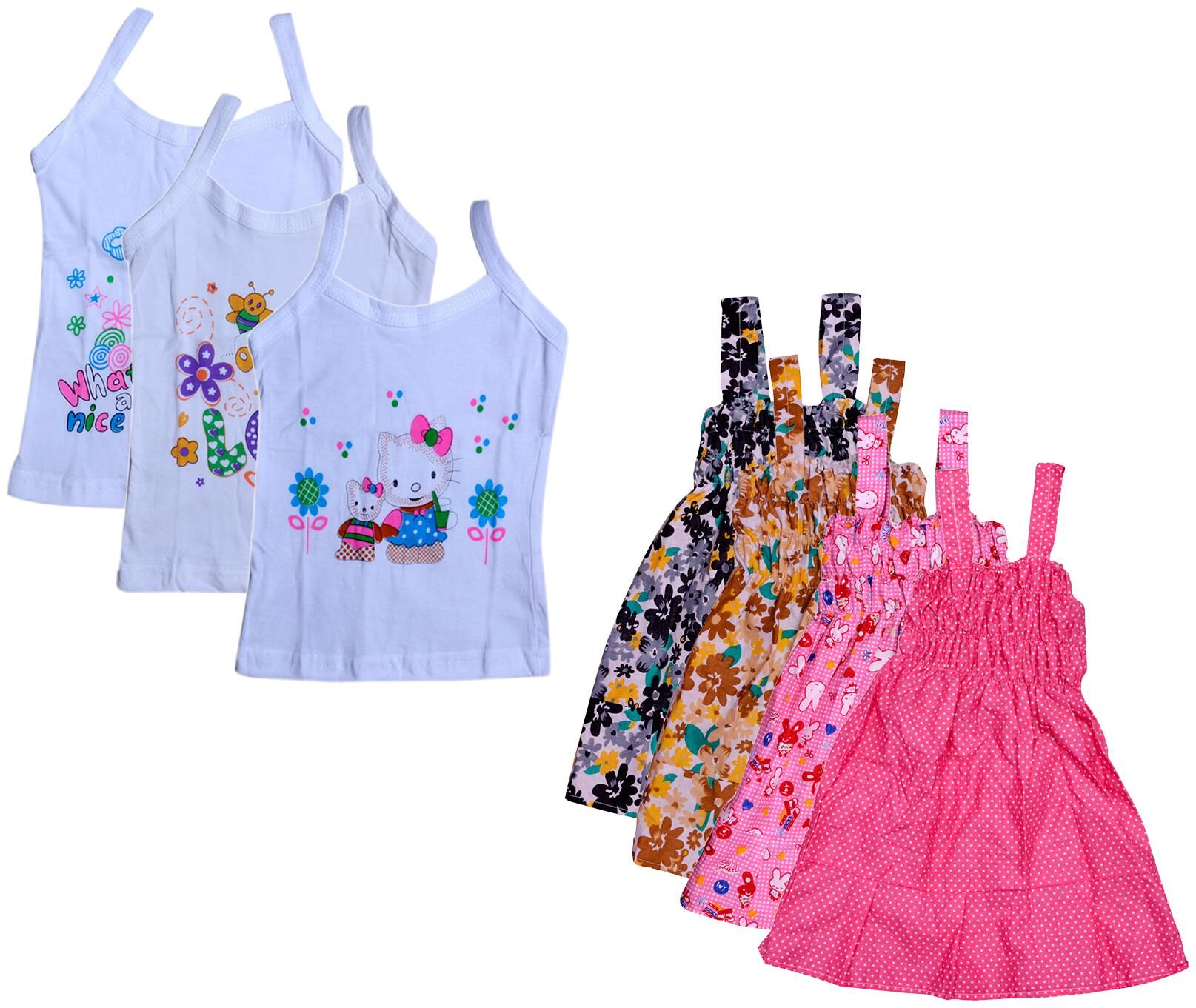 

Indiweaves Girl Cotton Printed Top - Multi