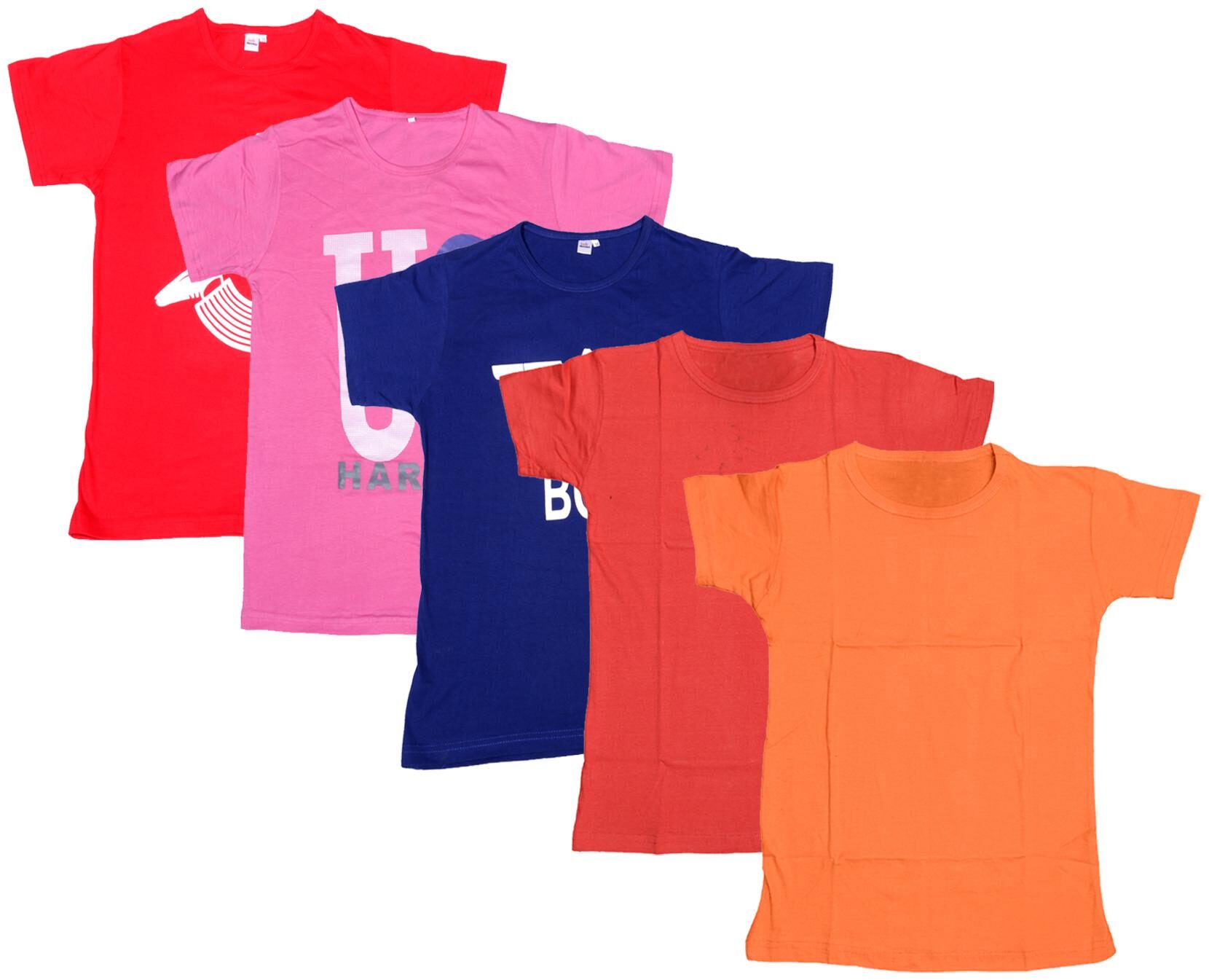 

Indiweaves Boy Cotton Solid T-shirt - Multi