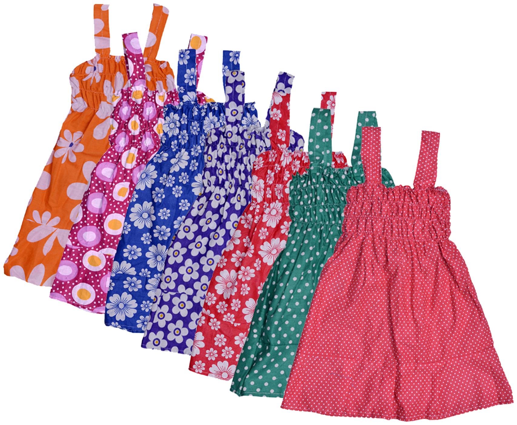 

Indiweaves Baby girl Cotton Printed Princess frock - Multi