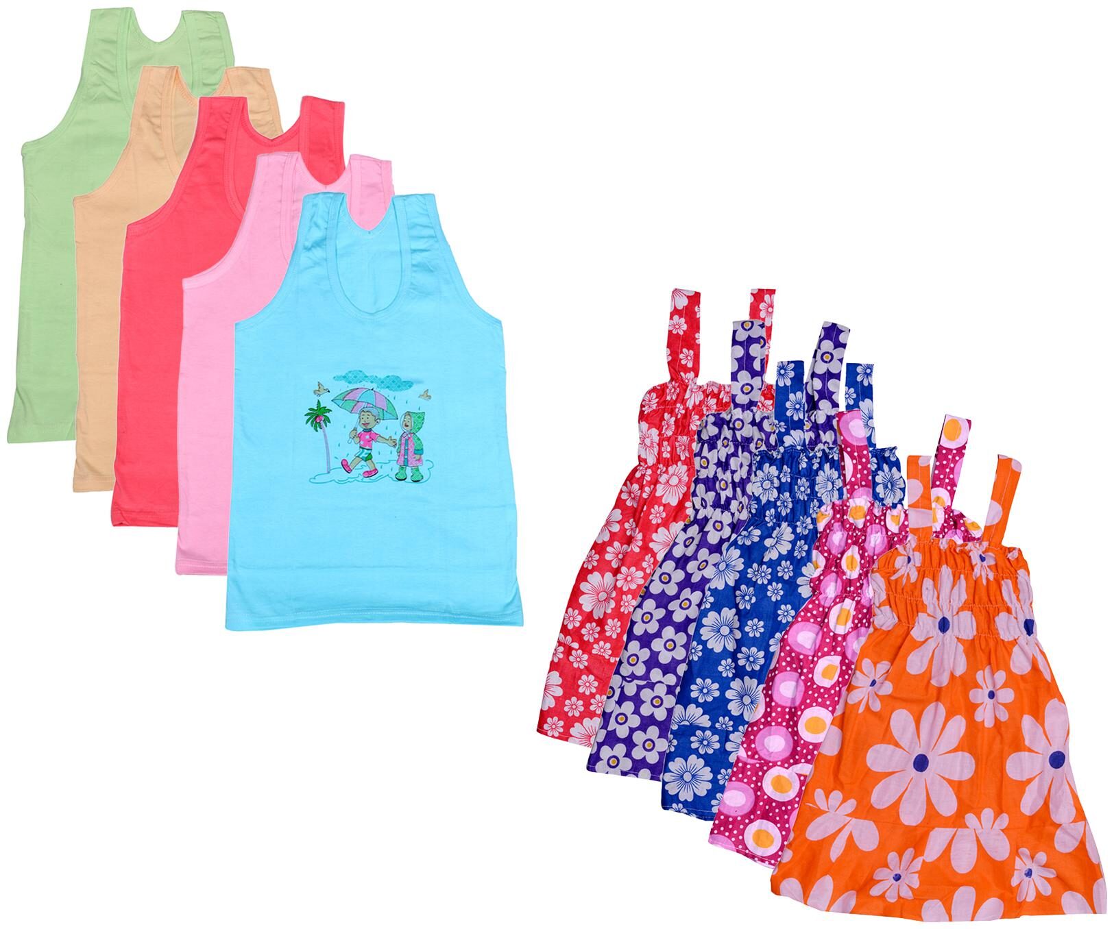 

Indiweaves Girl Cotton Printed Top - Multi