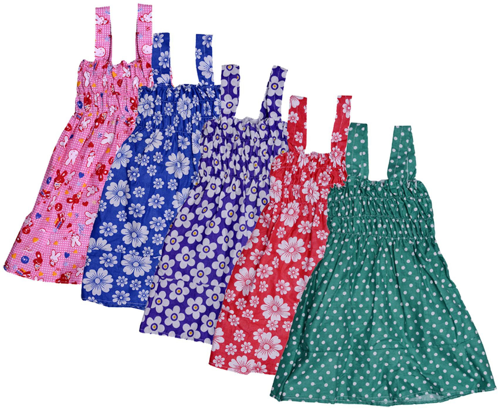 

Indiweaves Baby girl Cotton Printed Princess frock - Multi