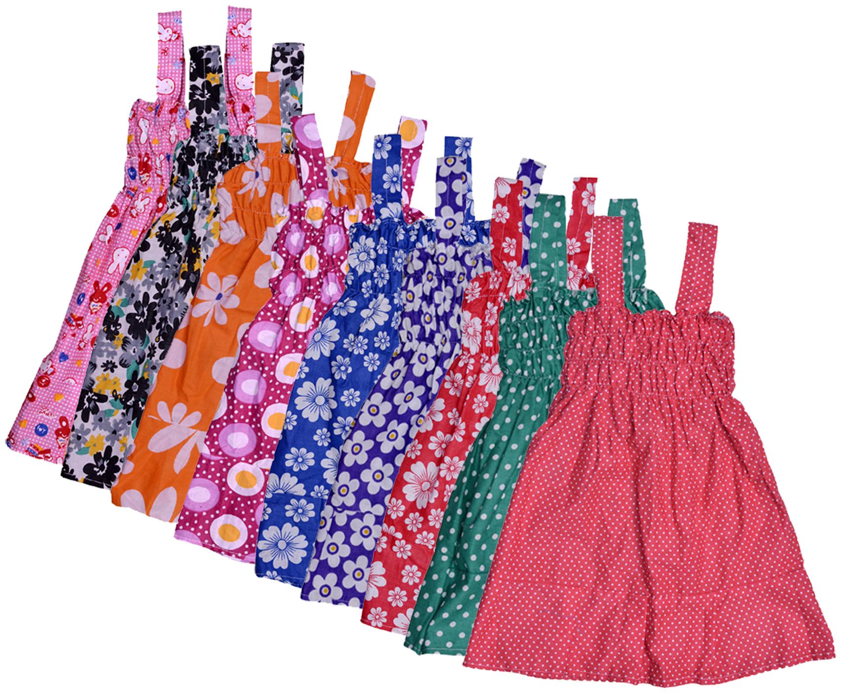 

Indiweaves Baby girl Cotton Printed Princess frock - Multi