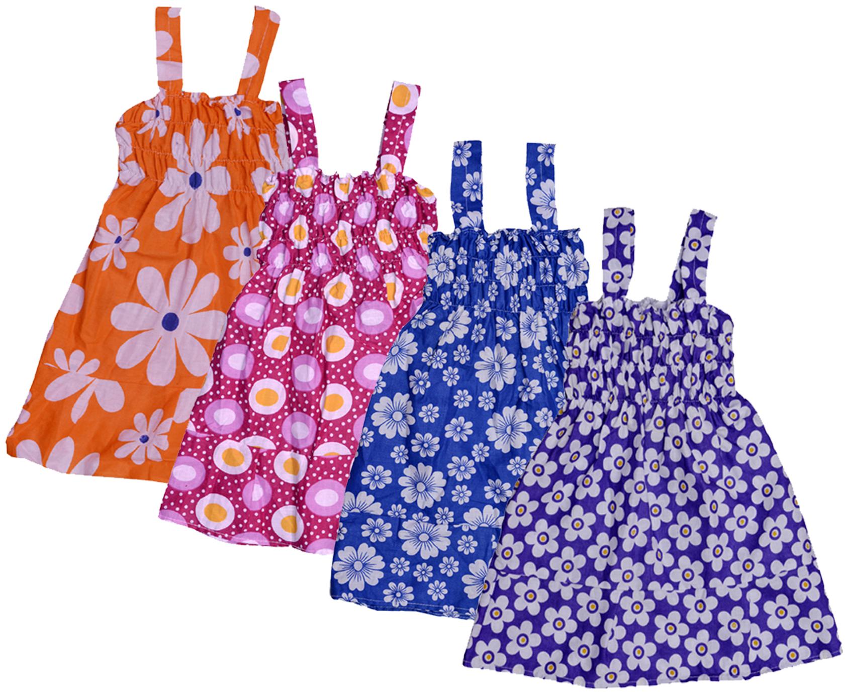 

Indiweaves Baby girl Cotton Printed Princess frock - Multi