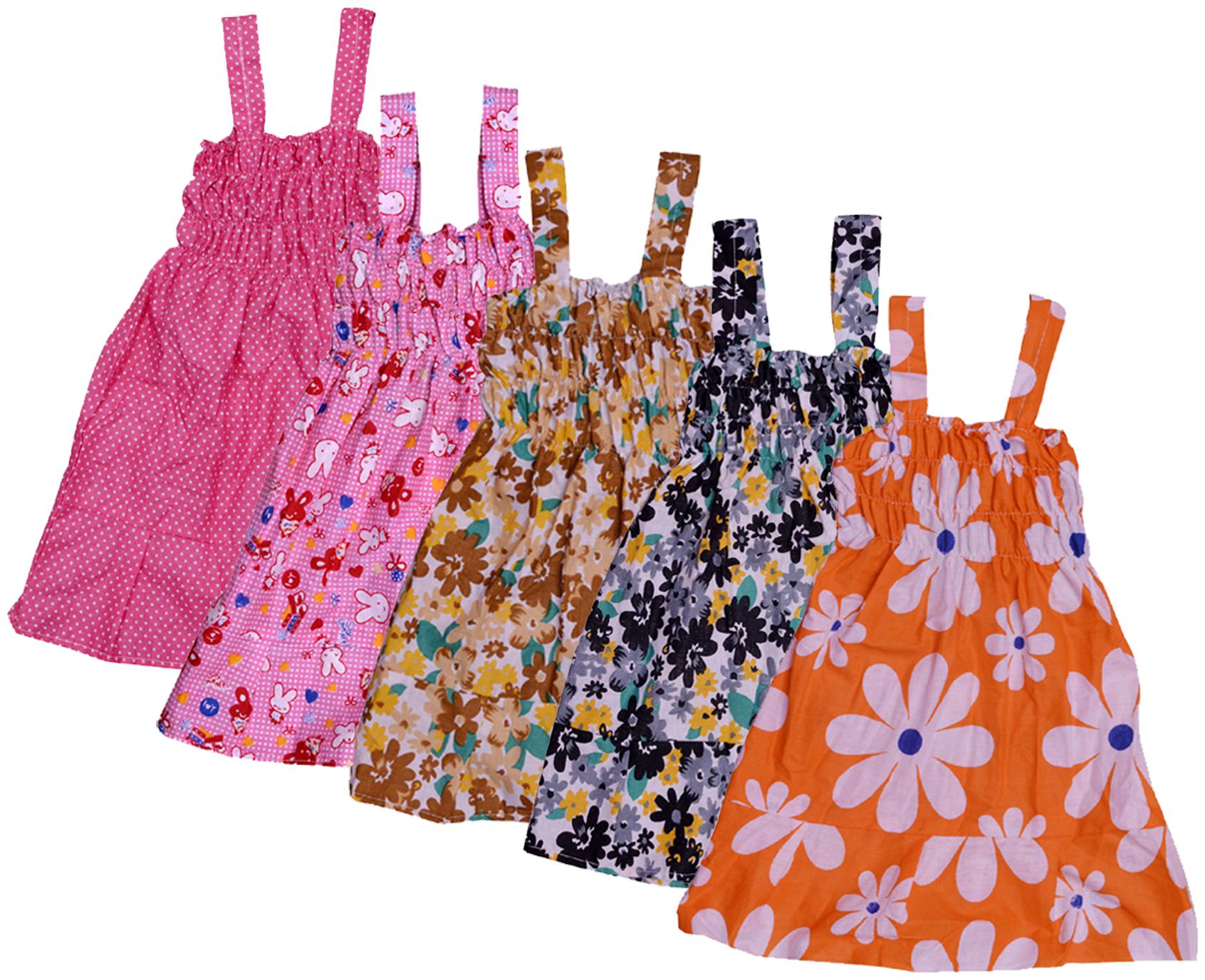 

Indiweaves Baby girl Cotton Printed Princess frock - Multi