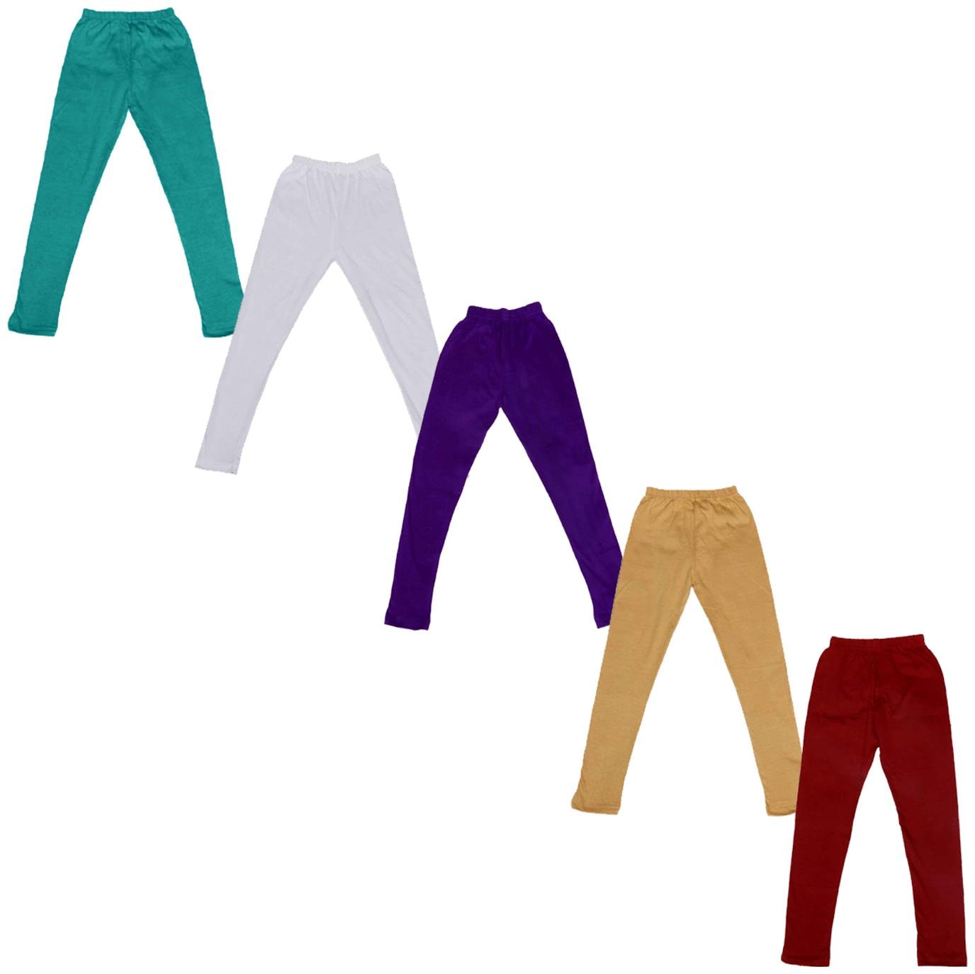 

Indiweaves Baby girl Cotton Solid Leggings - Multi