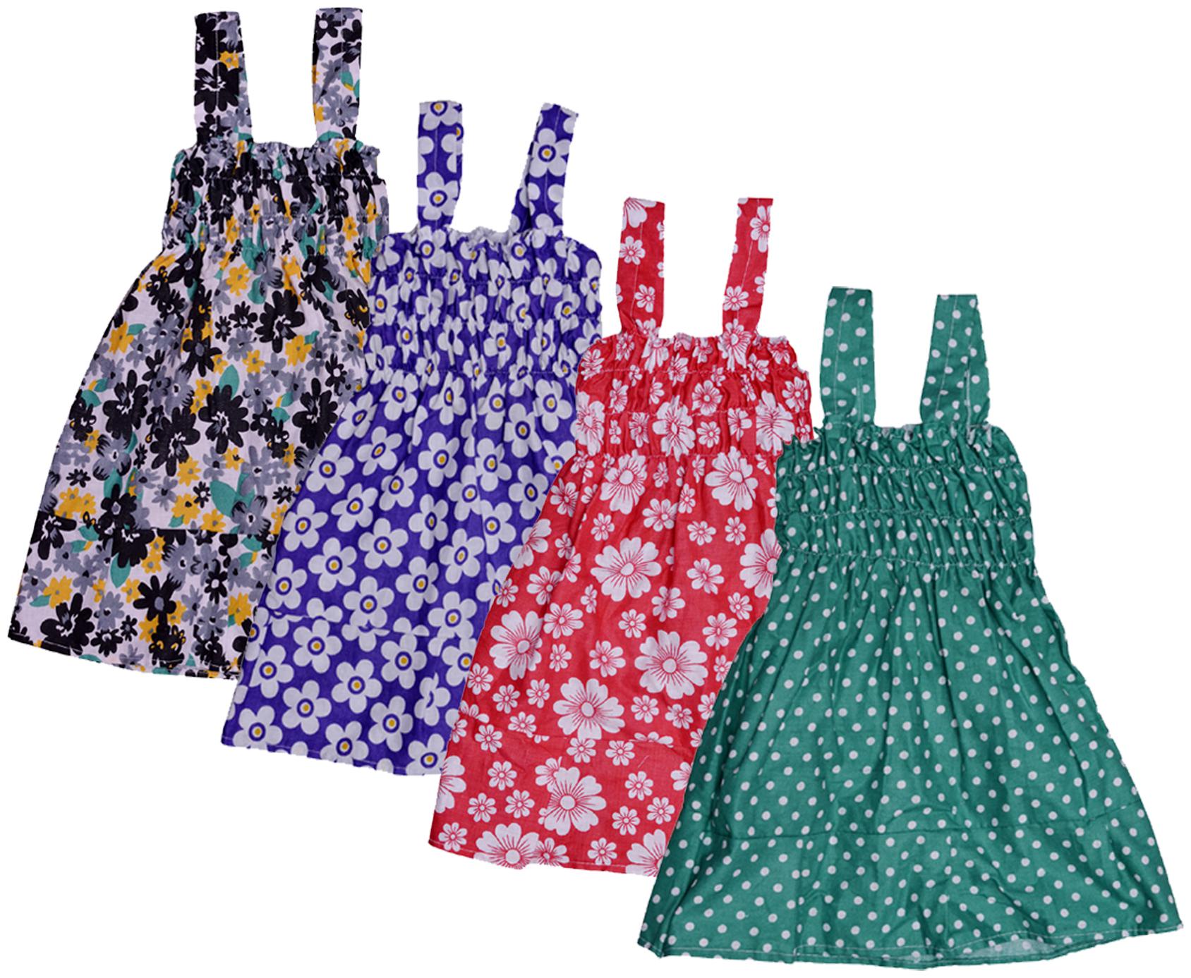 

Indiweaves Baby girl Cotton Printed Princess frock - Multi