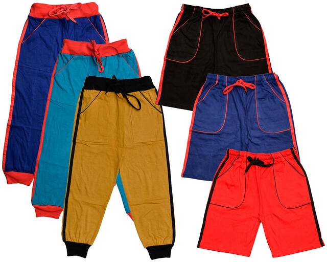 Indiweaves Boy Solid Shorts & 3/4ths - Multi