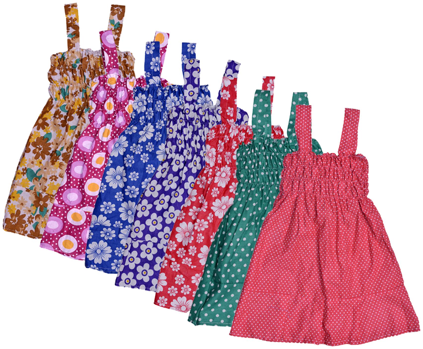

Indiweaves Baby girl Cotton Printed Princess frock - Multi