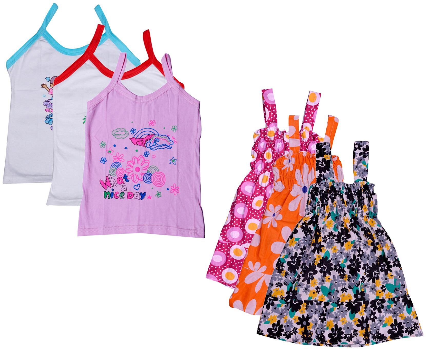 

Indiweaves Girl Cotton Printed Top - Multi