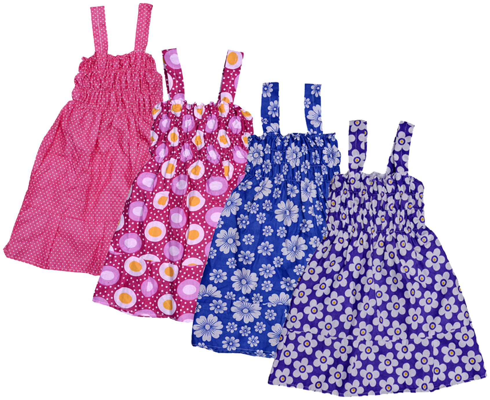 

Indiweaves Baby girl Cotton Printed Princess frock - Multi